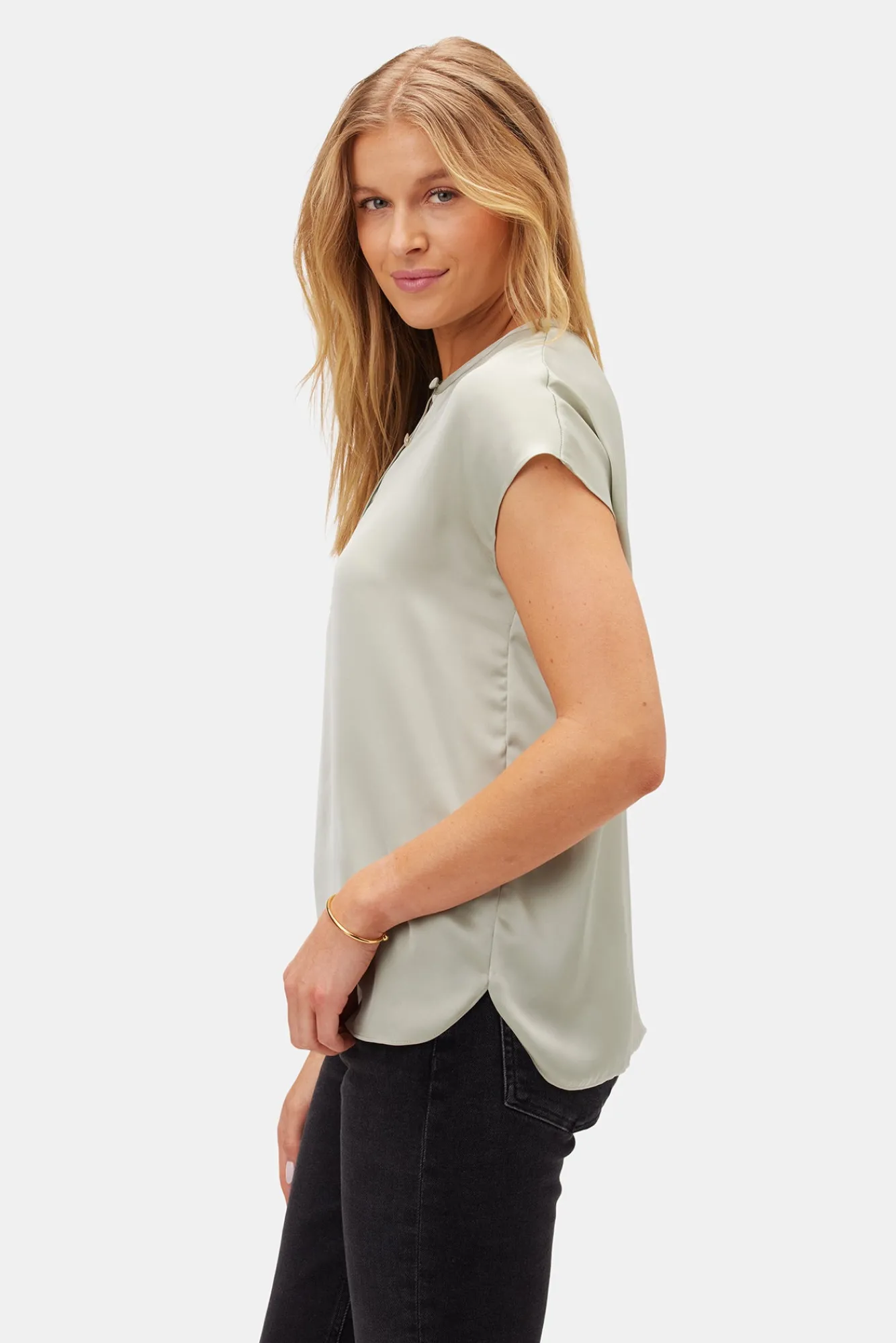 Amour Vert Ren Recycled Sateen Blouse- Blouses & Shirts|Tops