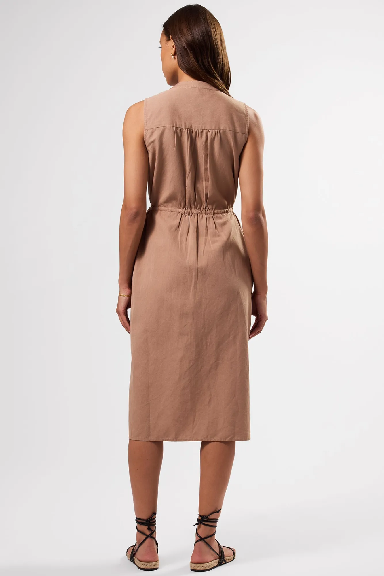 Amour Vert Kylen Cotton Linen Shirt Dress- Dresses|Clearance