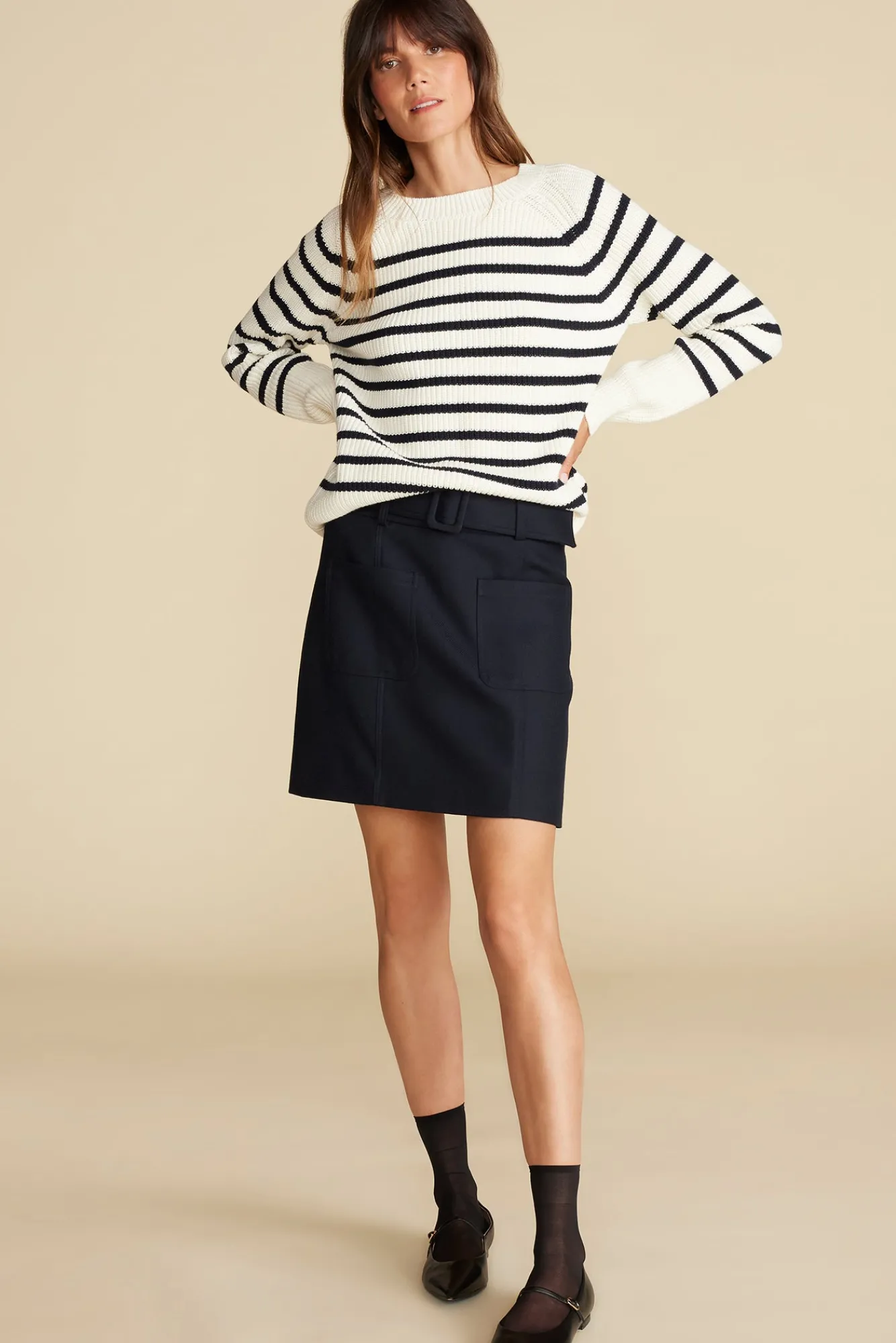 Amour Vert Layla Organic Cotton Sweater- Sweaters & Cardigans|Clearance