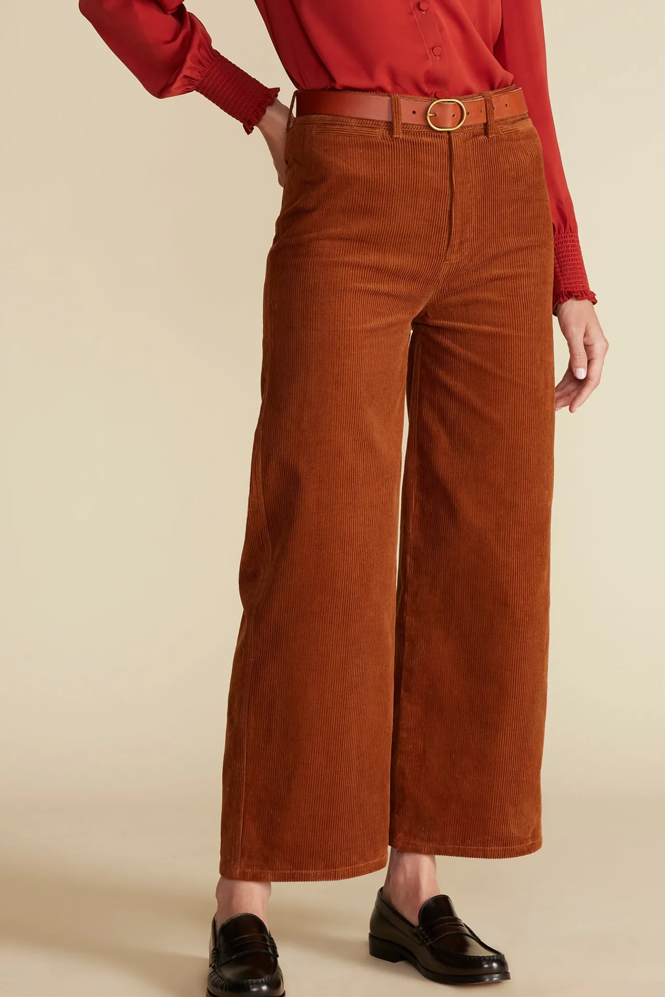 Amour Vert Wide Leg Utility Corduroy Pant- Pants|Clearance