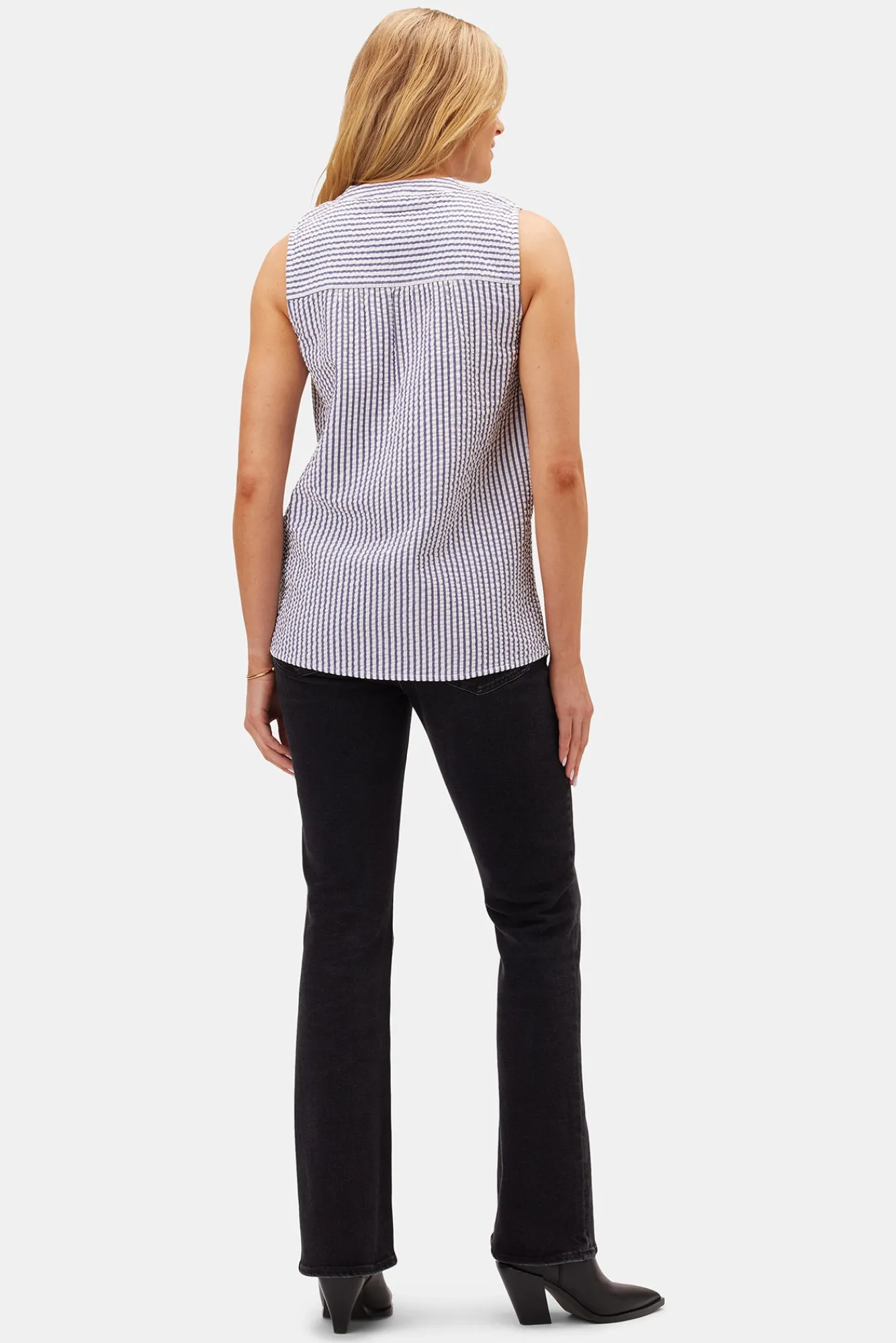 Amour Vert Dawn Seersucker Blouse- Tops|Clearance