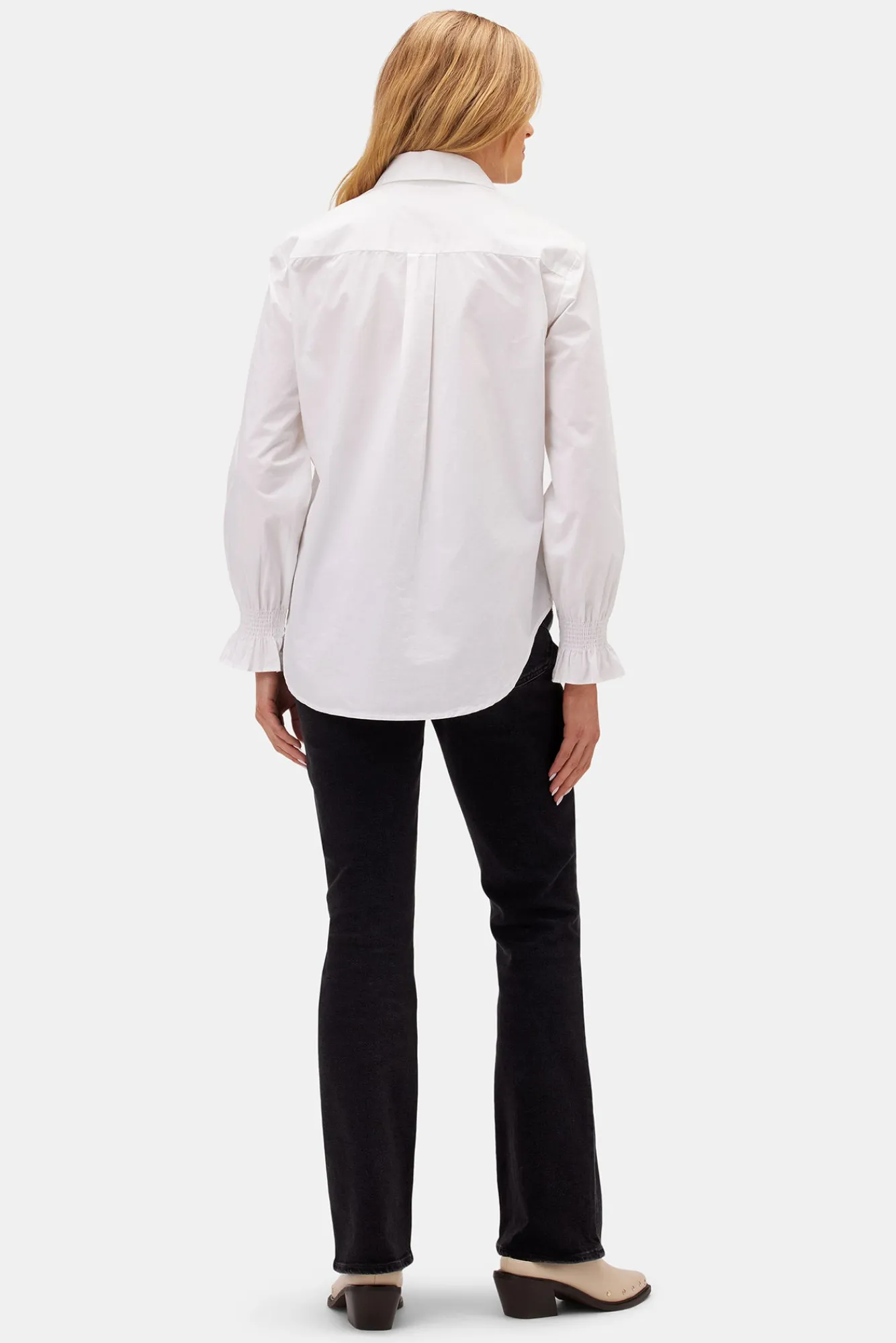 Amour Vert Bixby Organic Cotton Poplin Blouse- Tops|Clearance