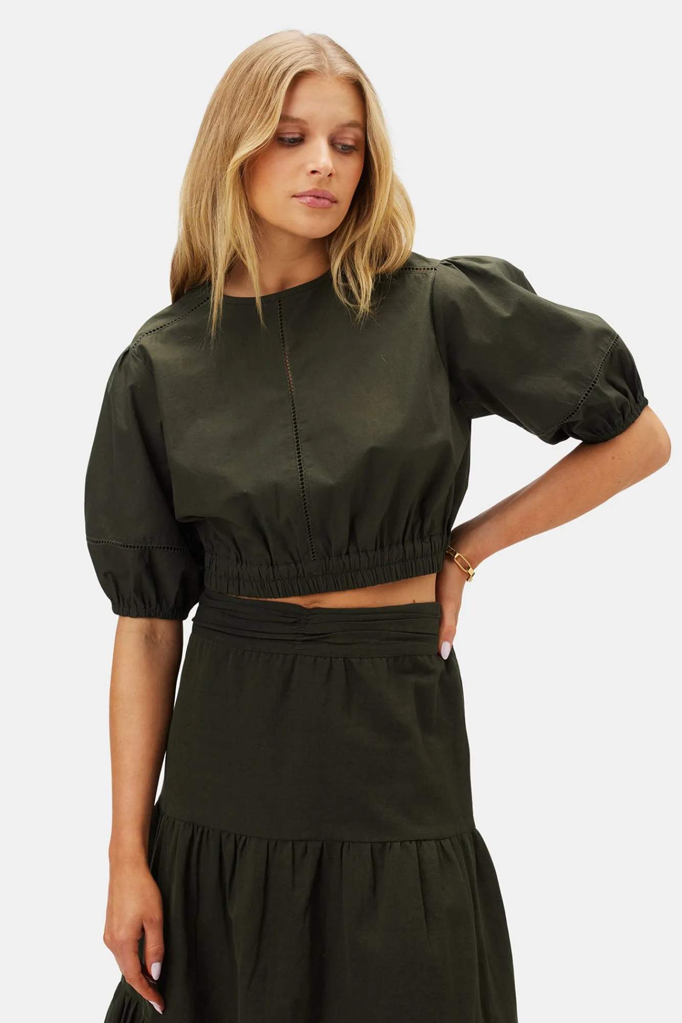 Amour Vert Lisa Organic Cotton Poplin Top- Tops|Clearance