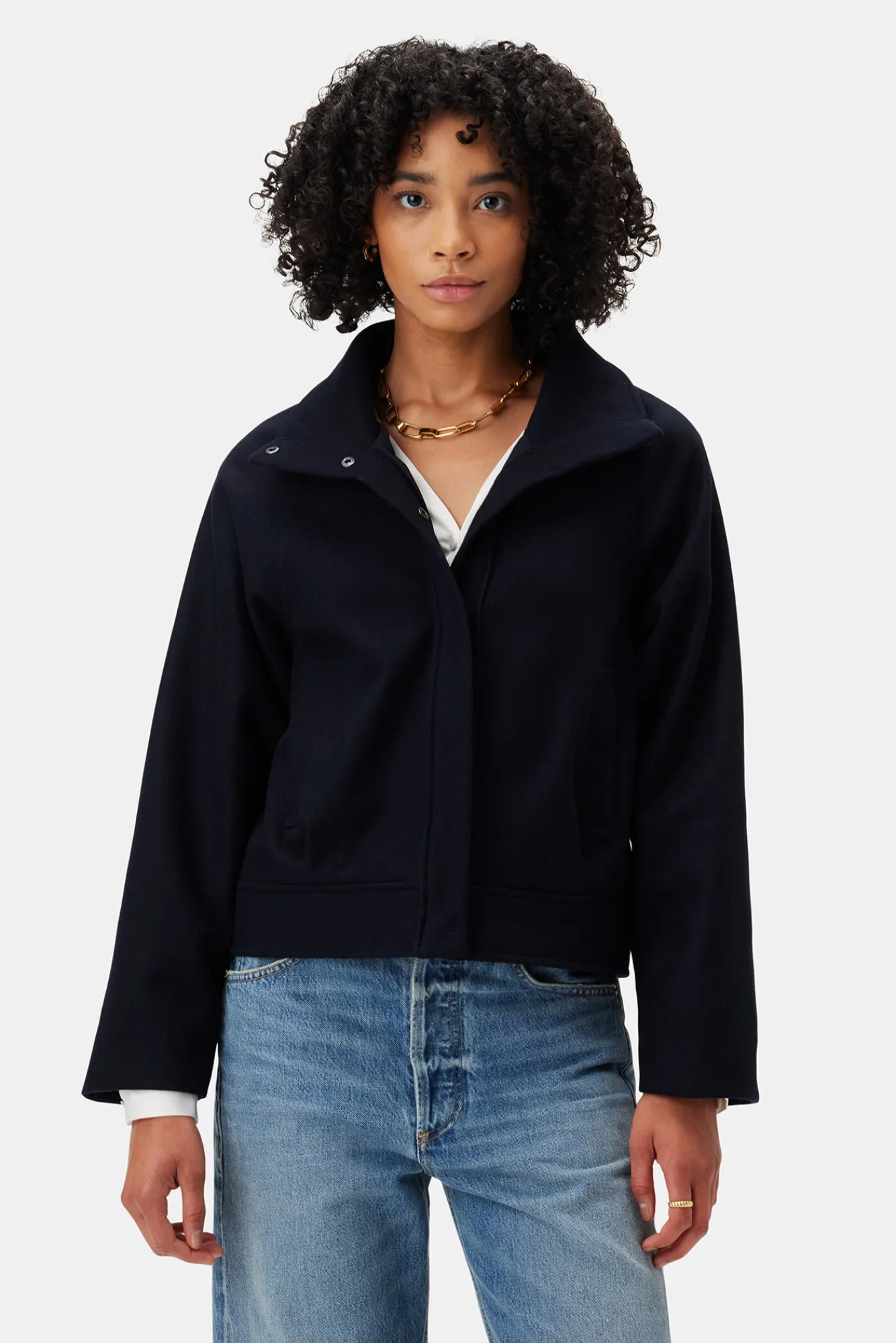 Amour Vert Joelle Wool Twill Jacket- Jackets & Outerwear|Clearance