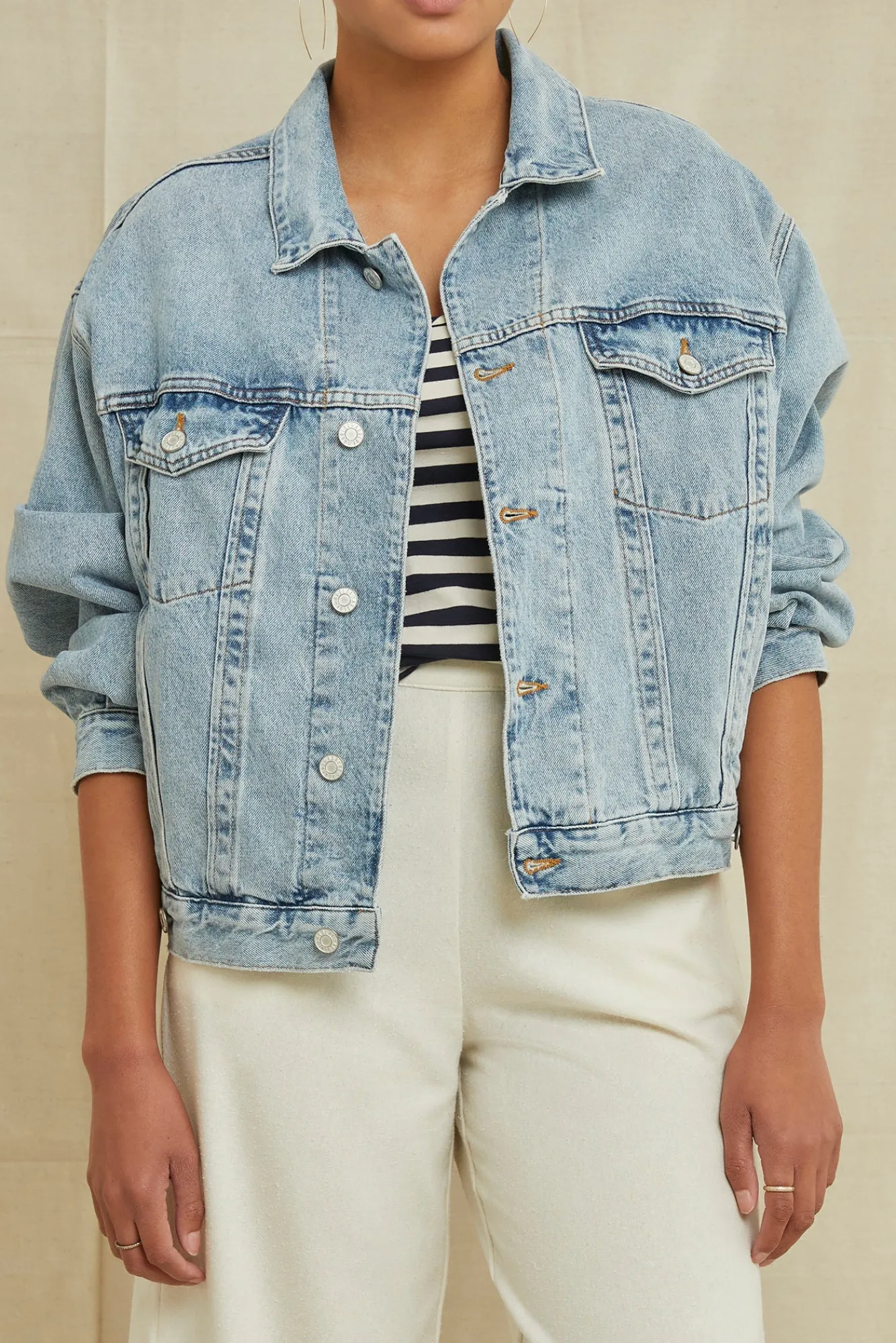 Amour Vert AGOLDE Charli Denim Jacket- Denim|Clearance