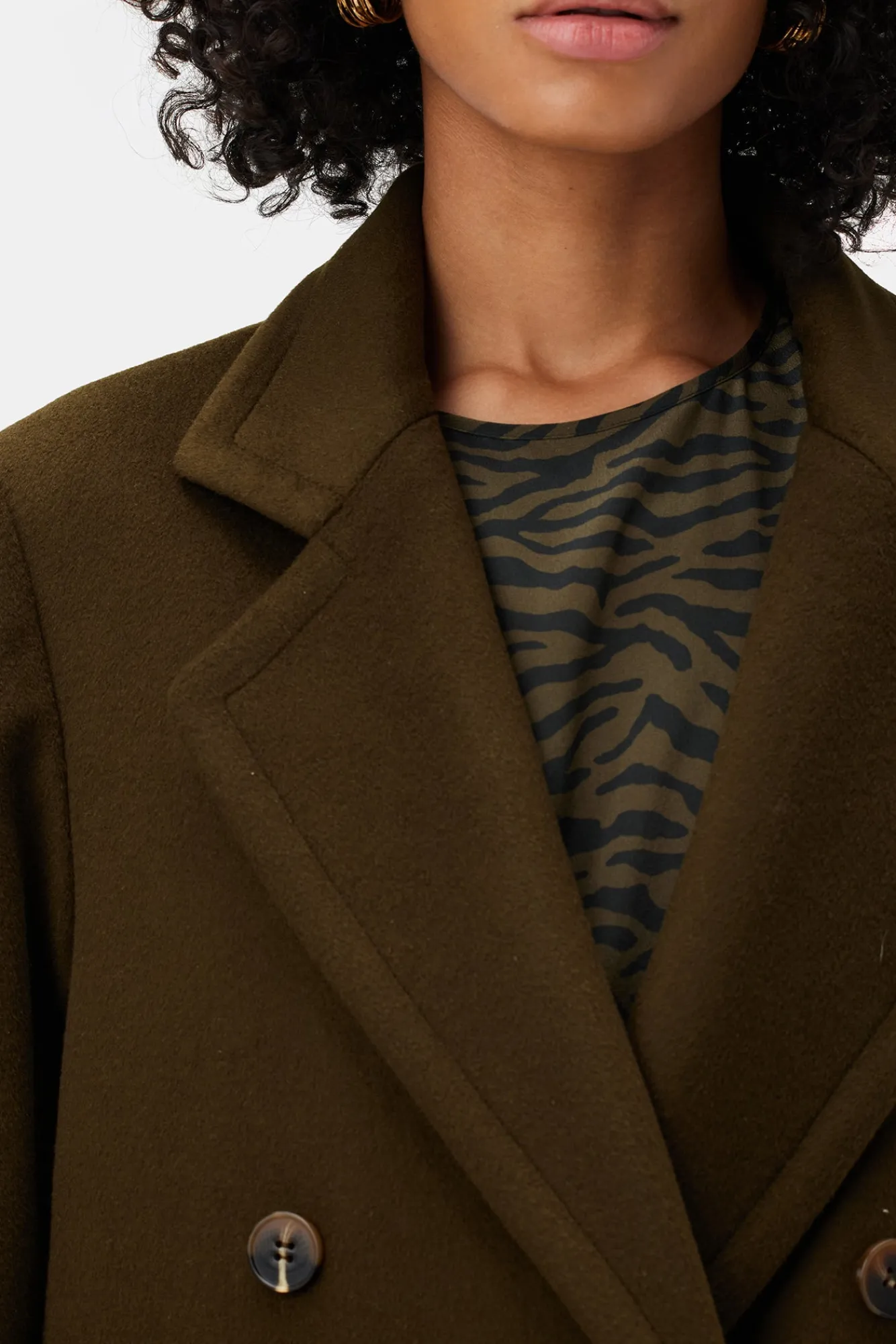 Amour Vert Double Breasted Car Coat- Jackets & Outerwear|Clearance