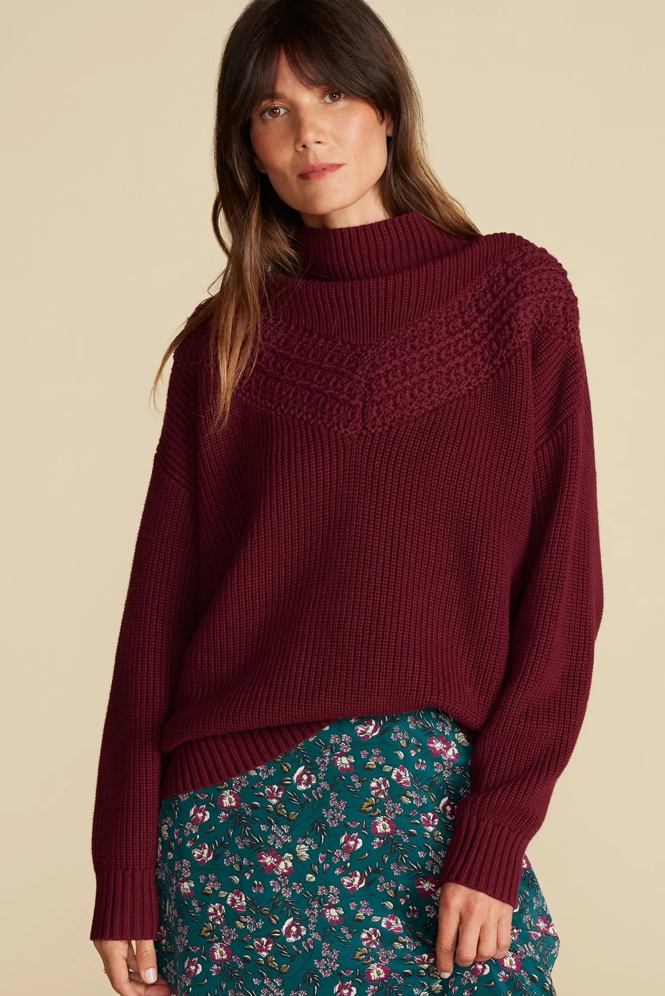 Amour Vert Monet Cotton Merino Sweater- Sweaters & Cardigans