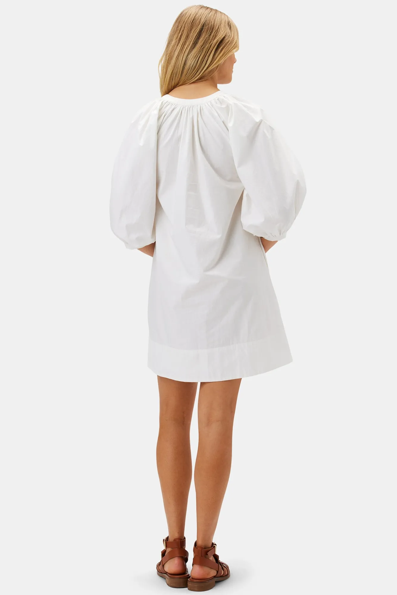 Amour Vert Esther Organic Cotton Poplin Dress- Dresses|Clearance