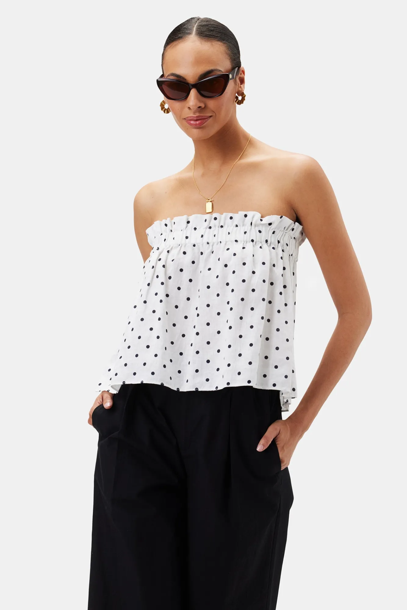 Amour Vert Lilly Pilly Pippa Organic Linen Top- Tops|Clearance