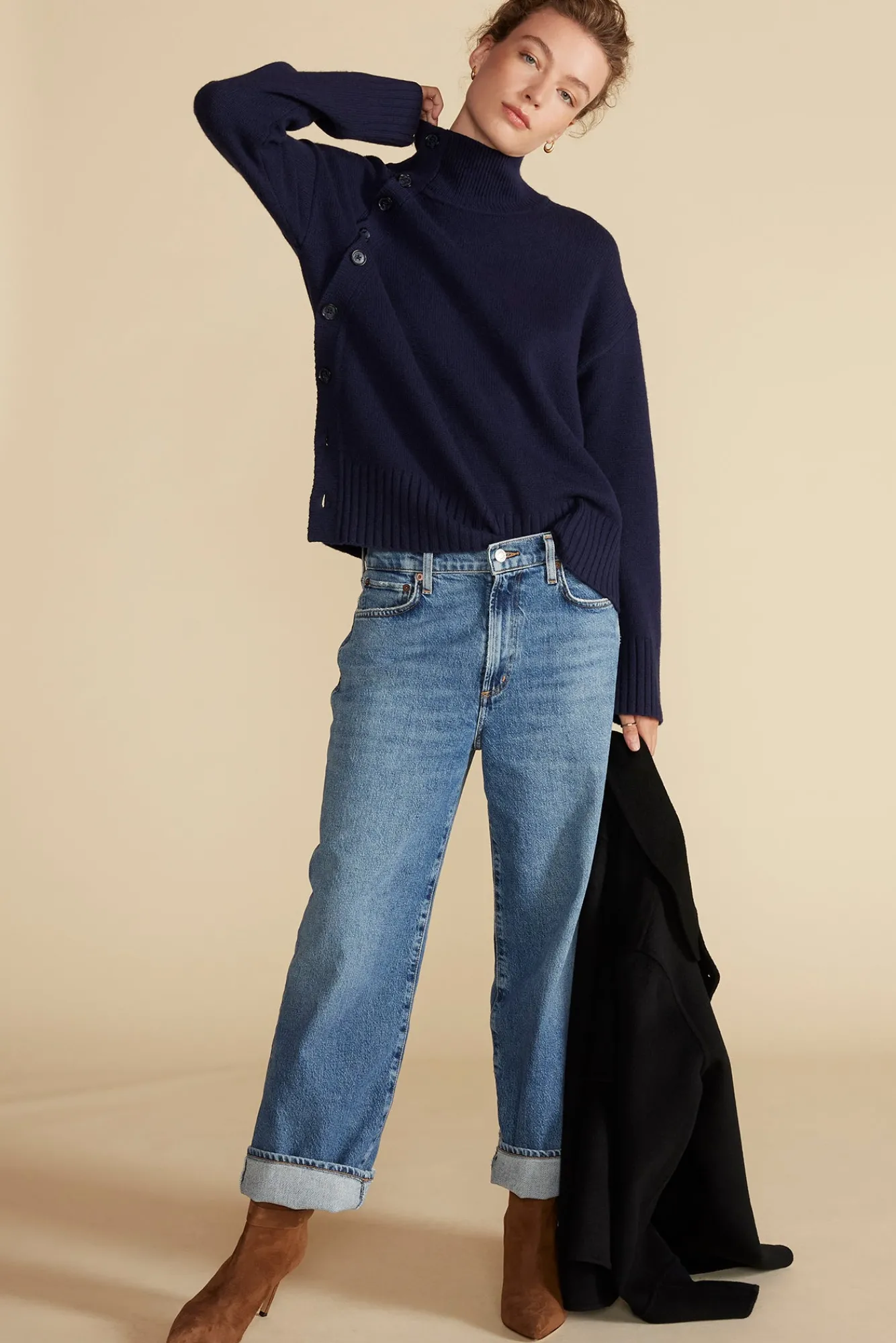 Amour Vert Leonie Turtleneck Sweater- Sweaters & Cardigans