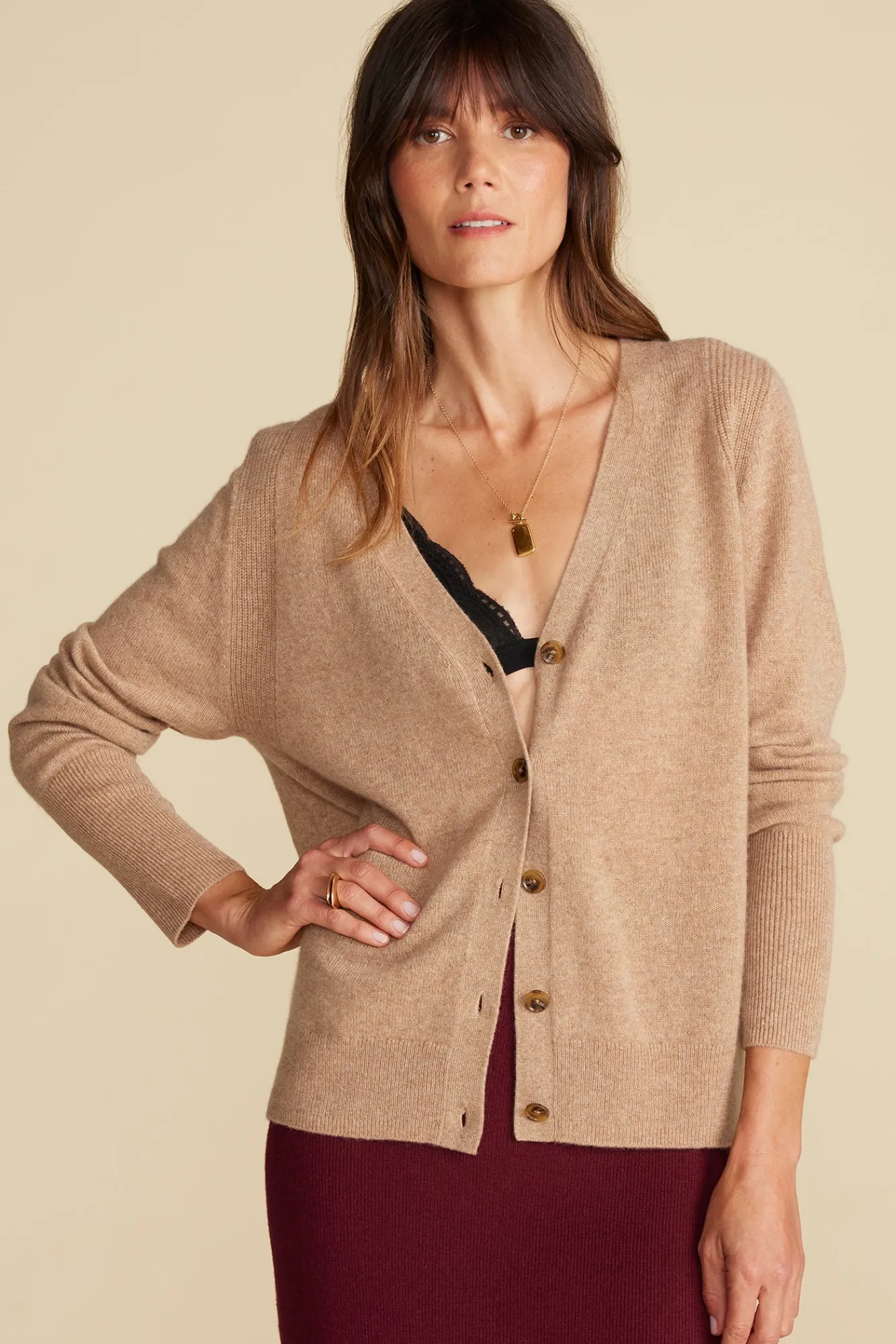 Amour Vert Mason Cashmere Cardigan- Sweaters & Cardigans