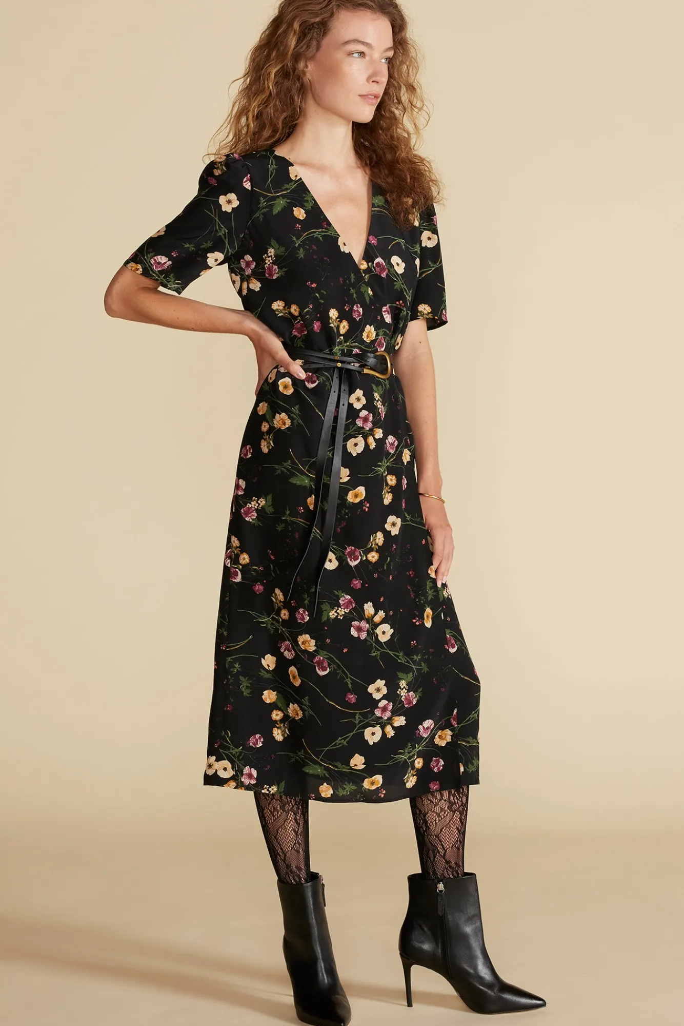 Amour Vert Nicolette Washable Silk Dress- Dresses