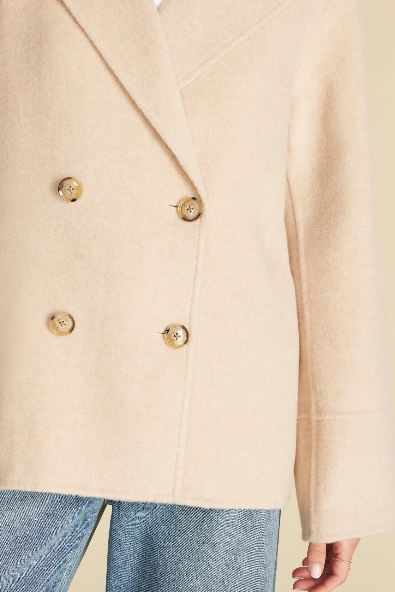 Amour Vert Marcel Wool Pea C- Jackets & Outerwear|Clearance