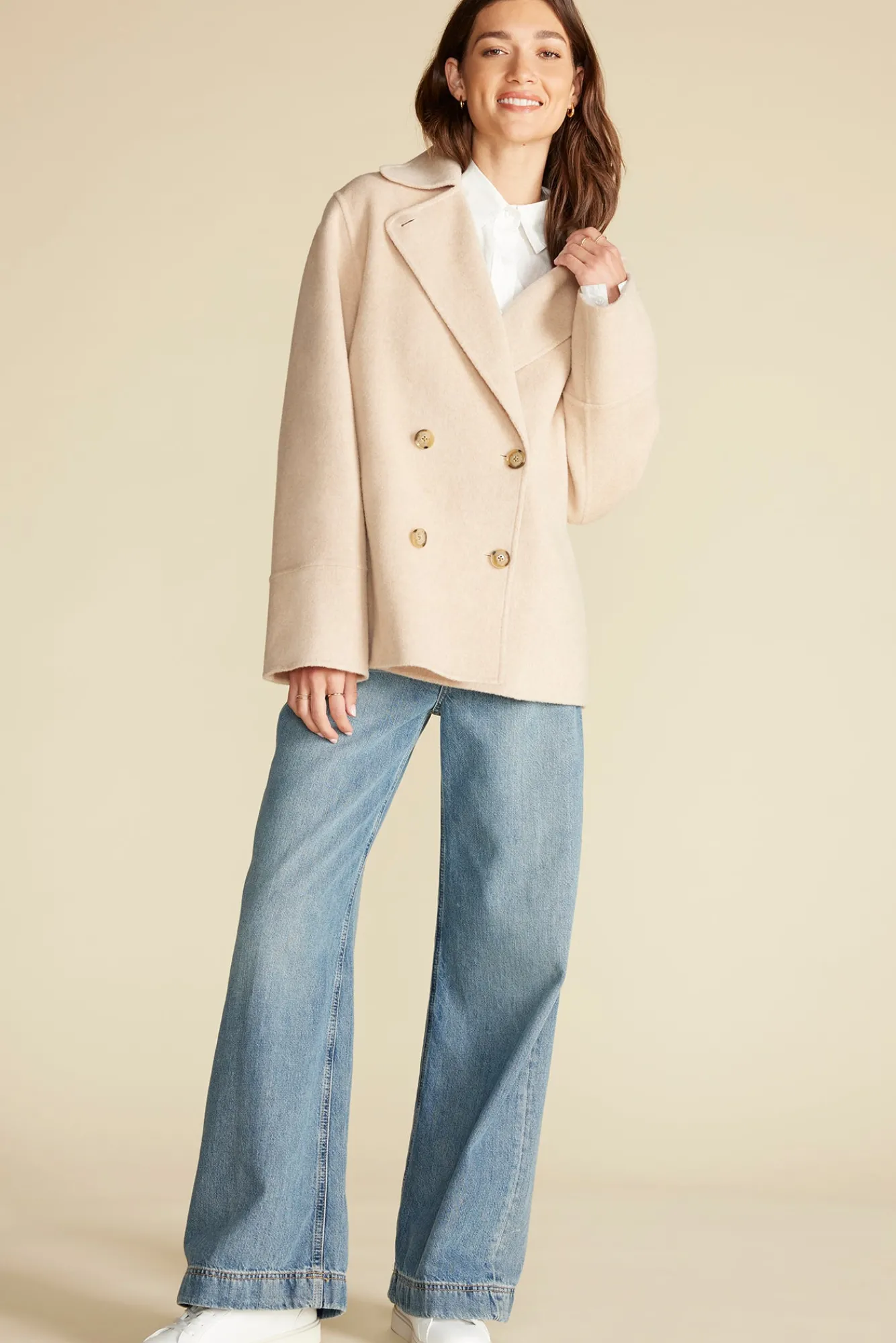 Amour Vert Marcel Wool Pea C- Jackets & Outerwear|Clearance