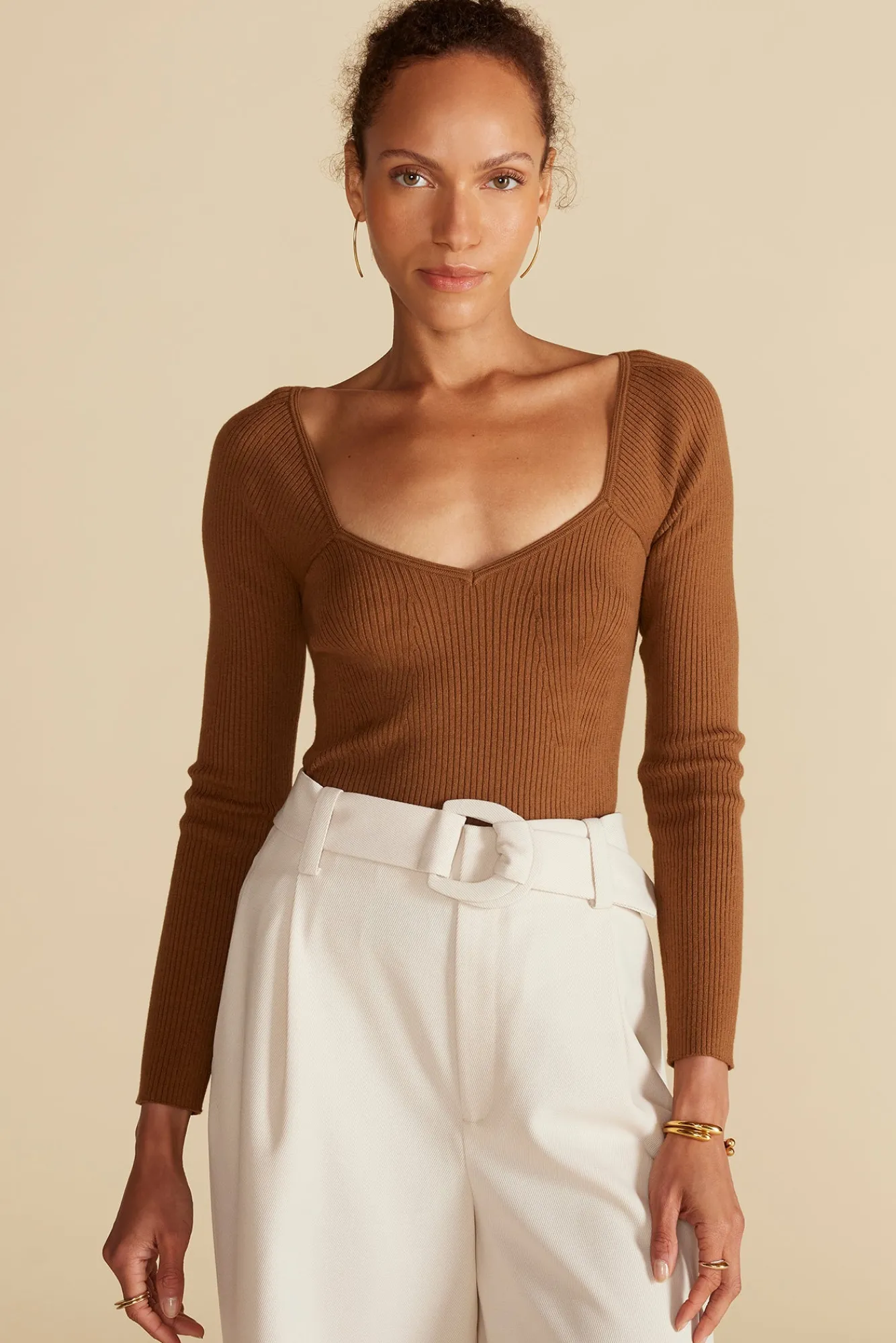 Amour Vert Maelle Square Neck Sweater- Sweaters & Cardigans|Tops