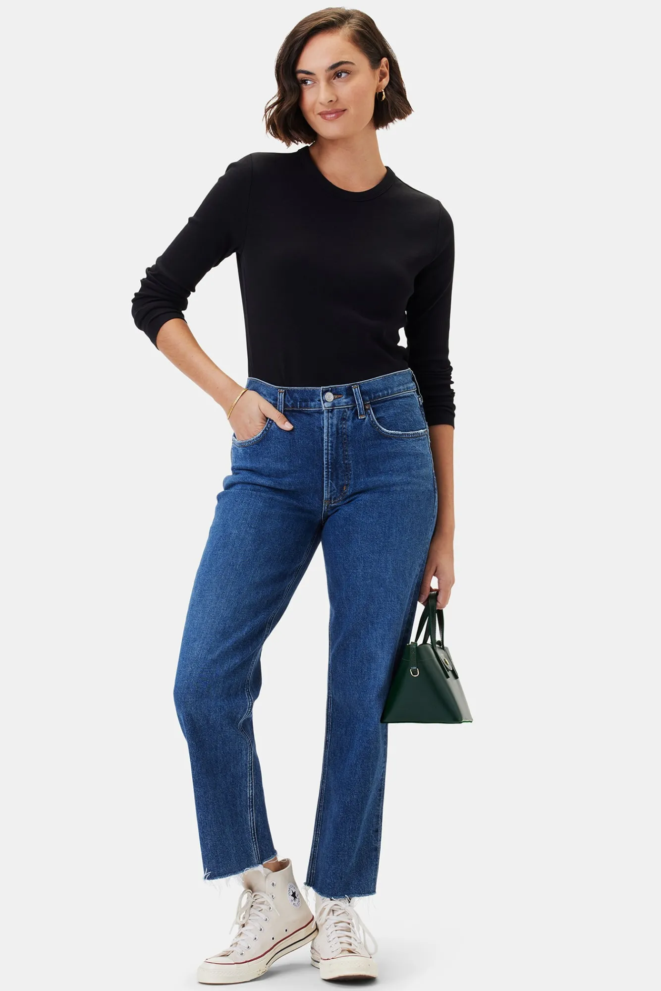 Amour Vert AGOLDE Kye Mid Rise Straight Crop Jean- Denim|Pants