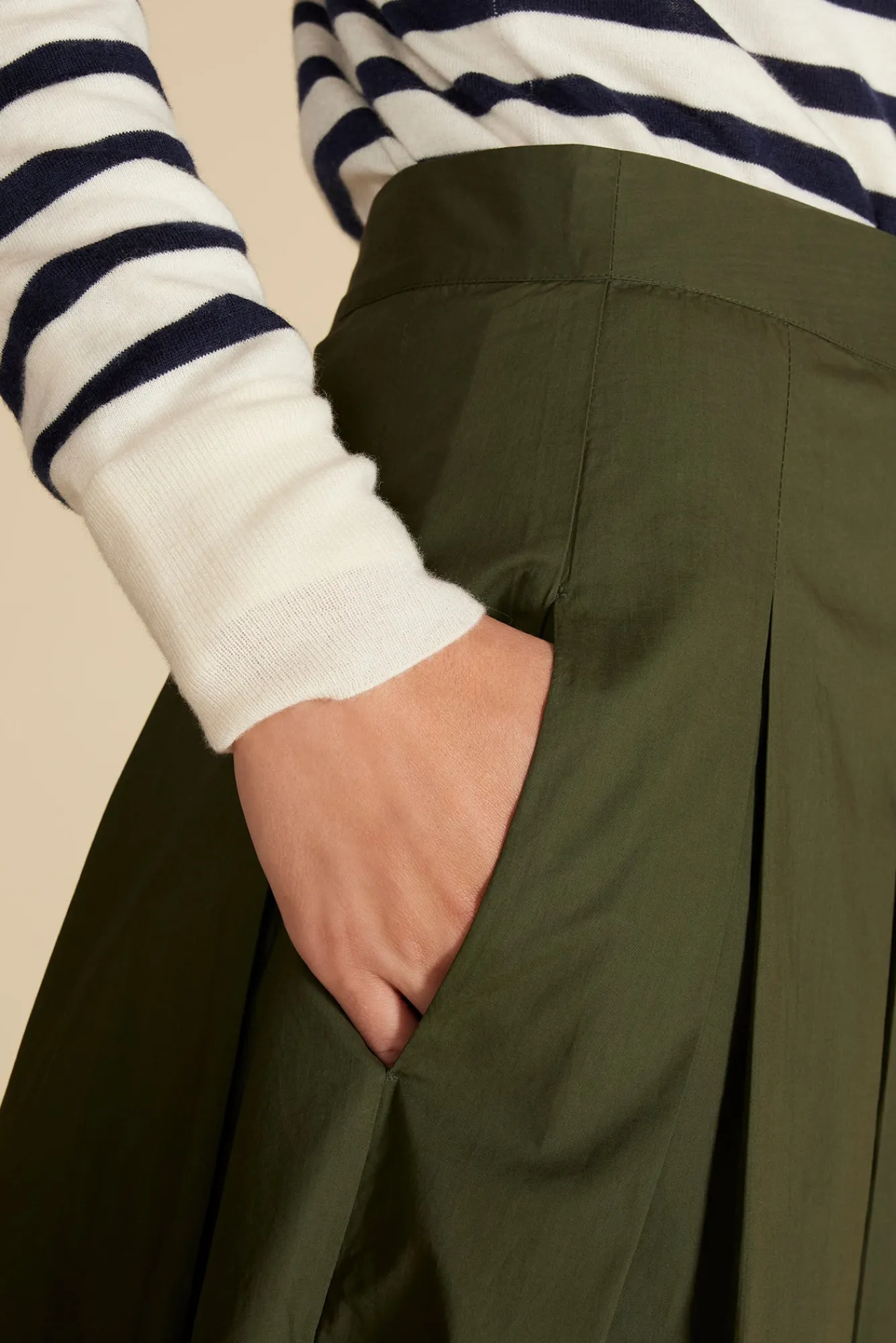 Amour Vert Roselle Pleated Poplin Skirt- Skirts