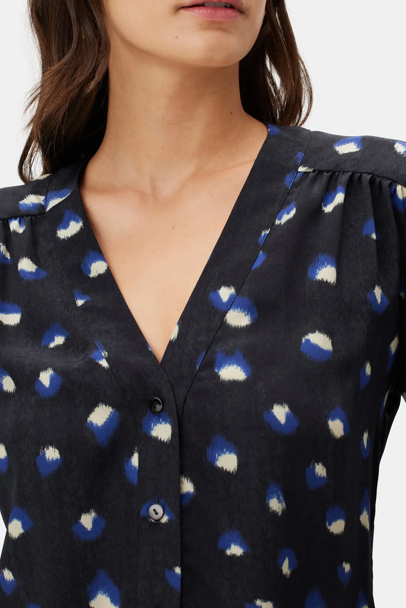 Amour Vert Kaya Washable Silk Blouse- Tops