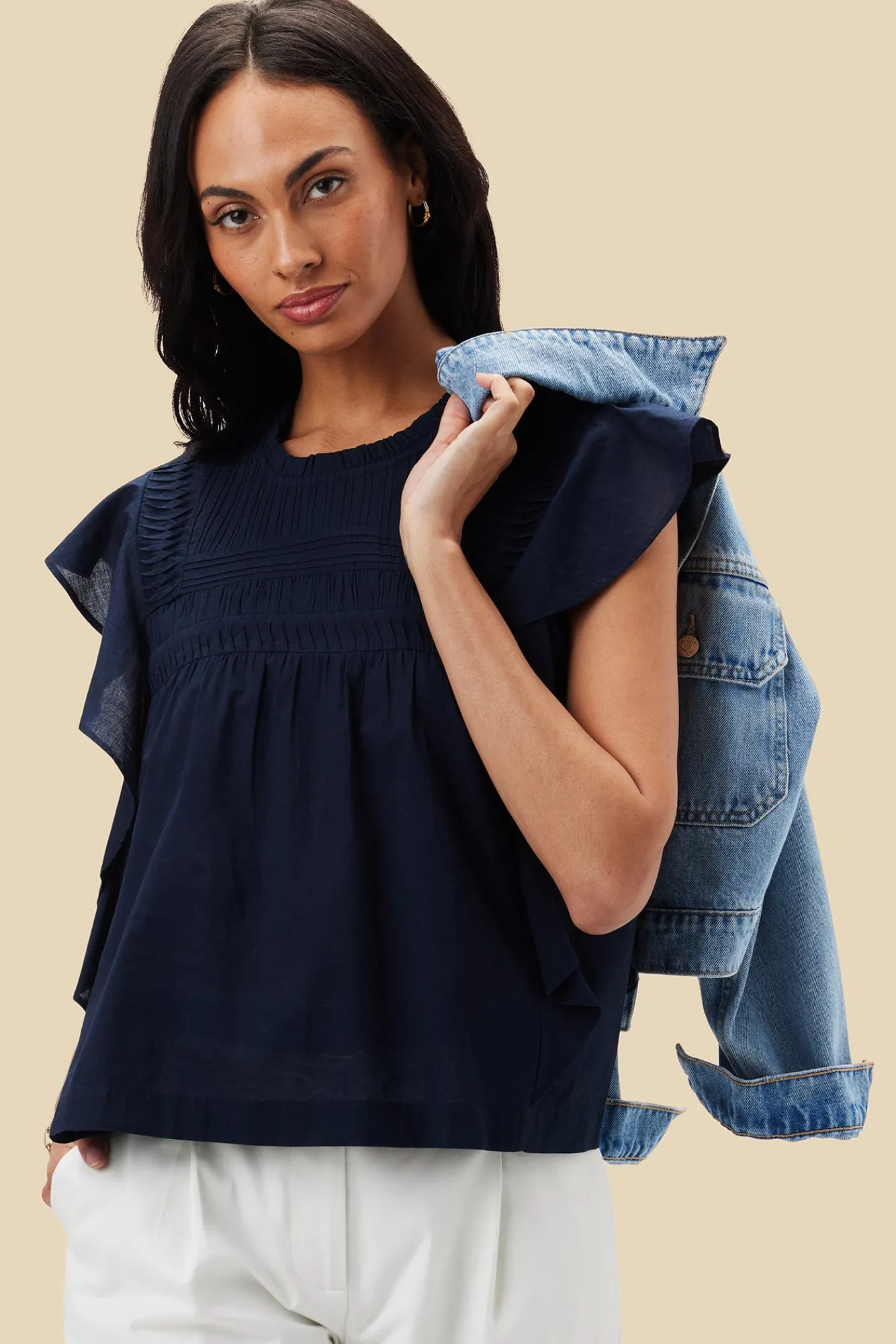 Amour Vert Aida Organic Cotton Blouse- Blouses & Shirts|Tops