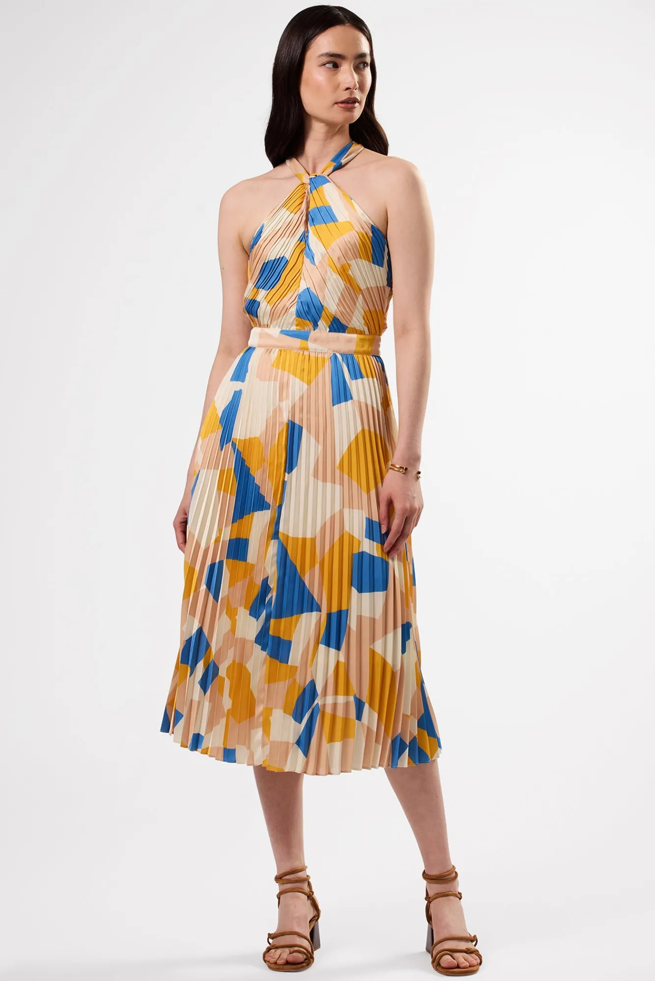 Amour Vert Pleat Recycled Sateen Dress- Dresses|Clearance