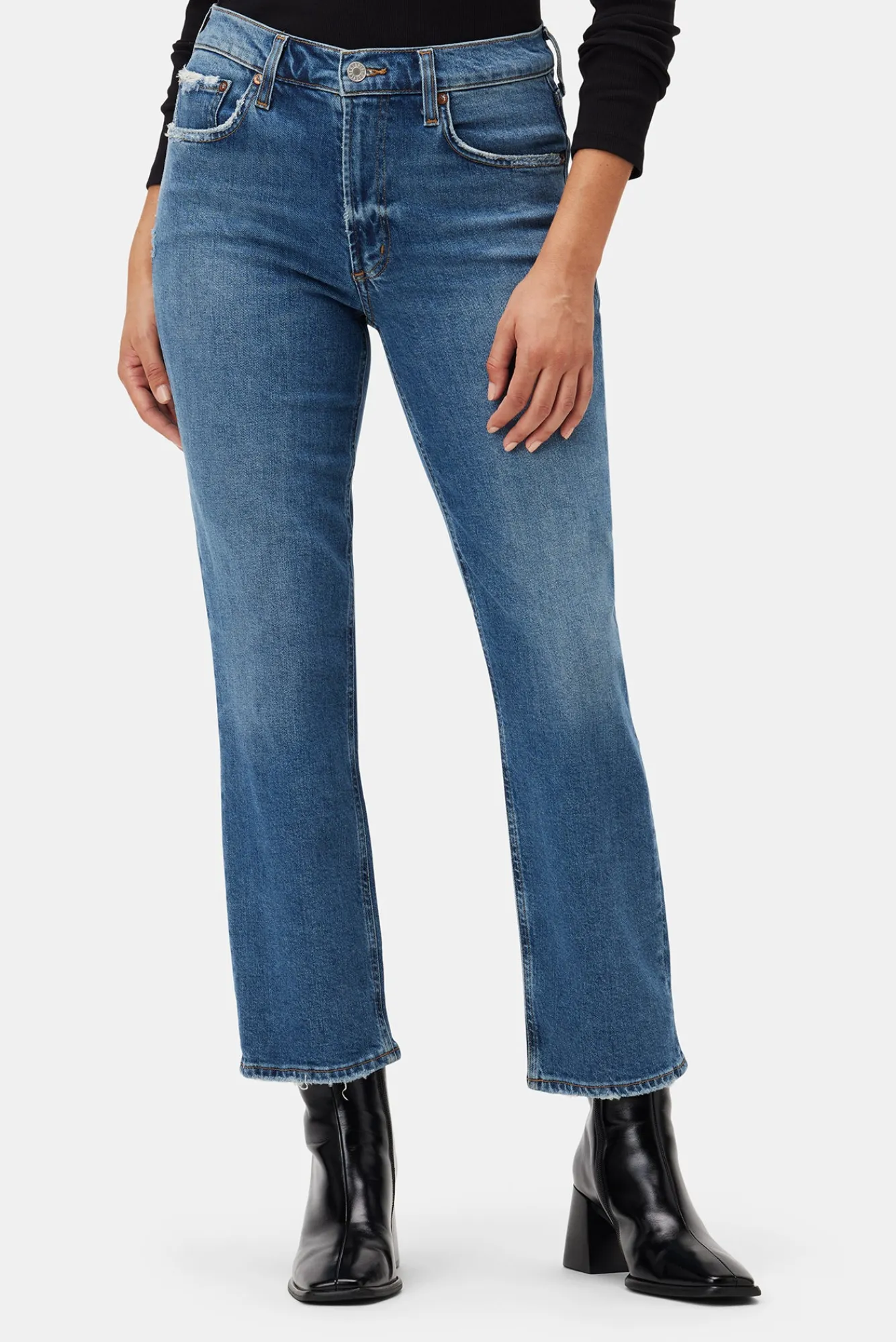 Amour Vert AGOLDE Kye Mid Rise Straight Crop- Denim|Pants