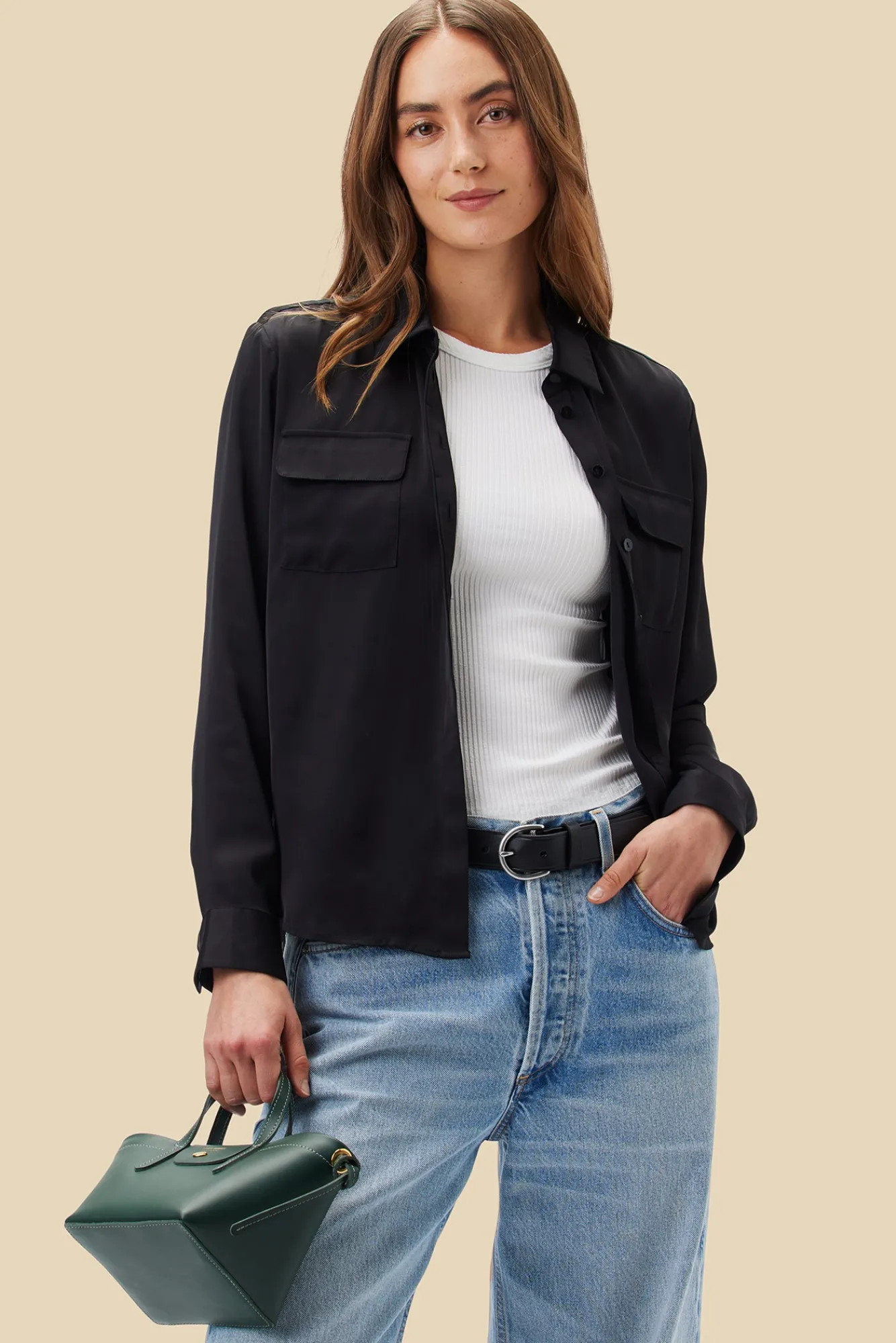 Amour Vert Bixby Pocket Blouse- Blouses & Shirts|Tops