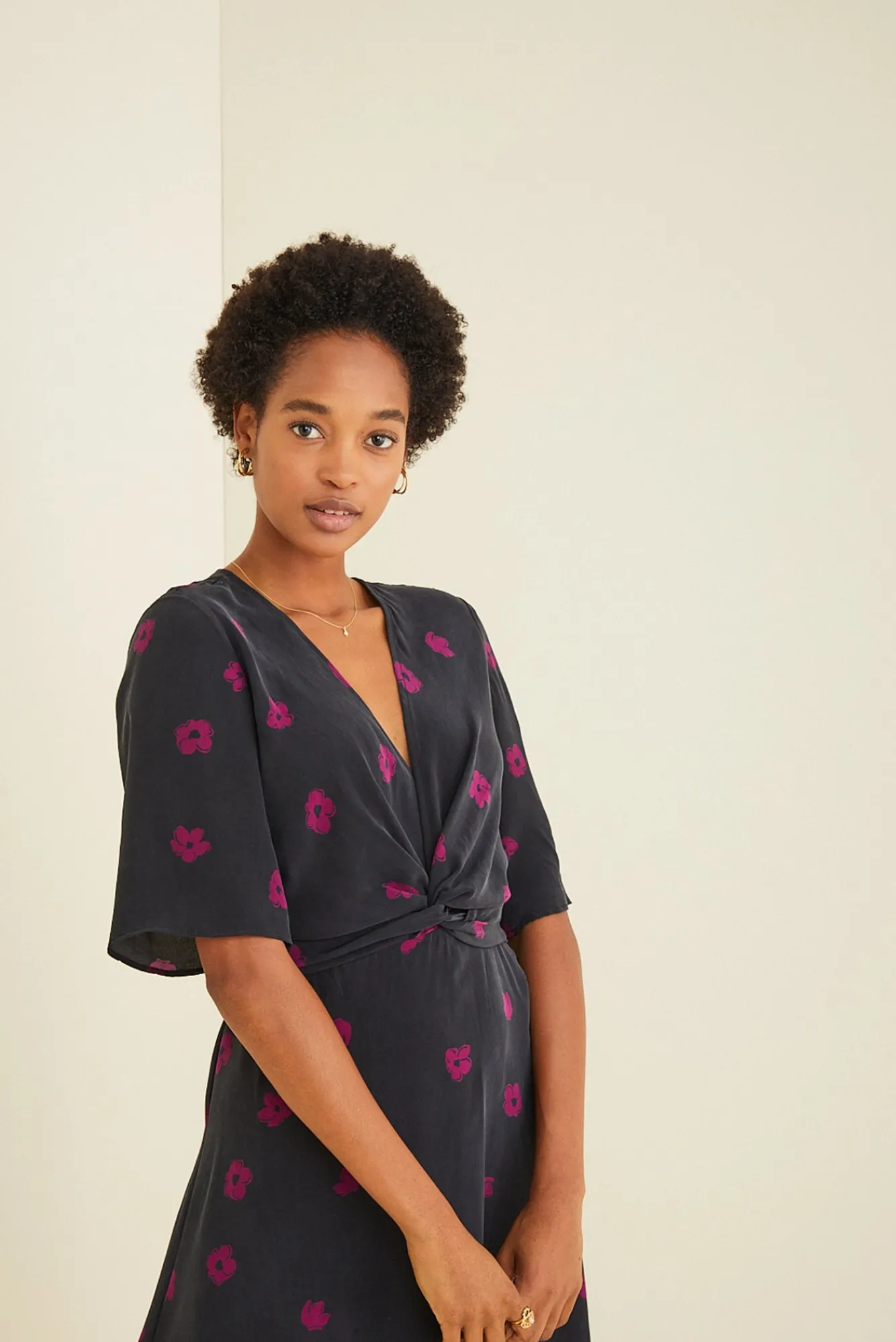 Amour Vert Joselle Silk Dress- Dresses|Clearance