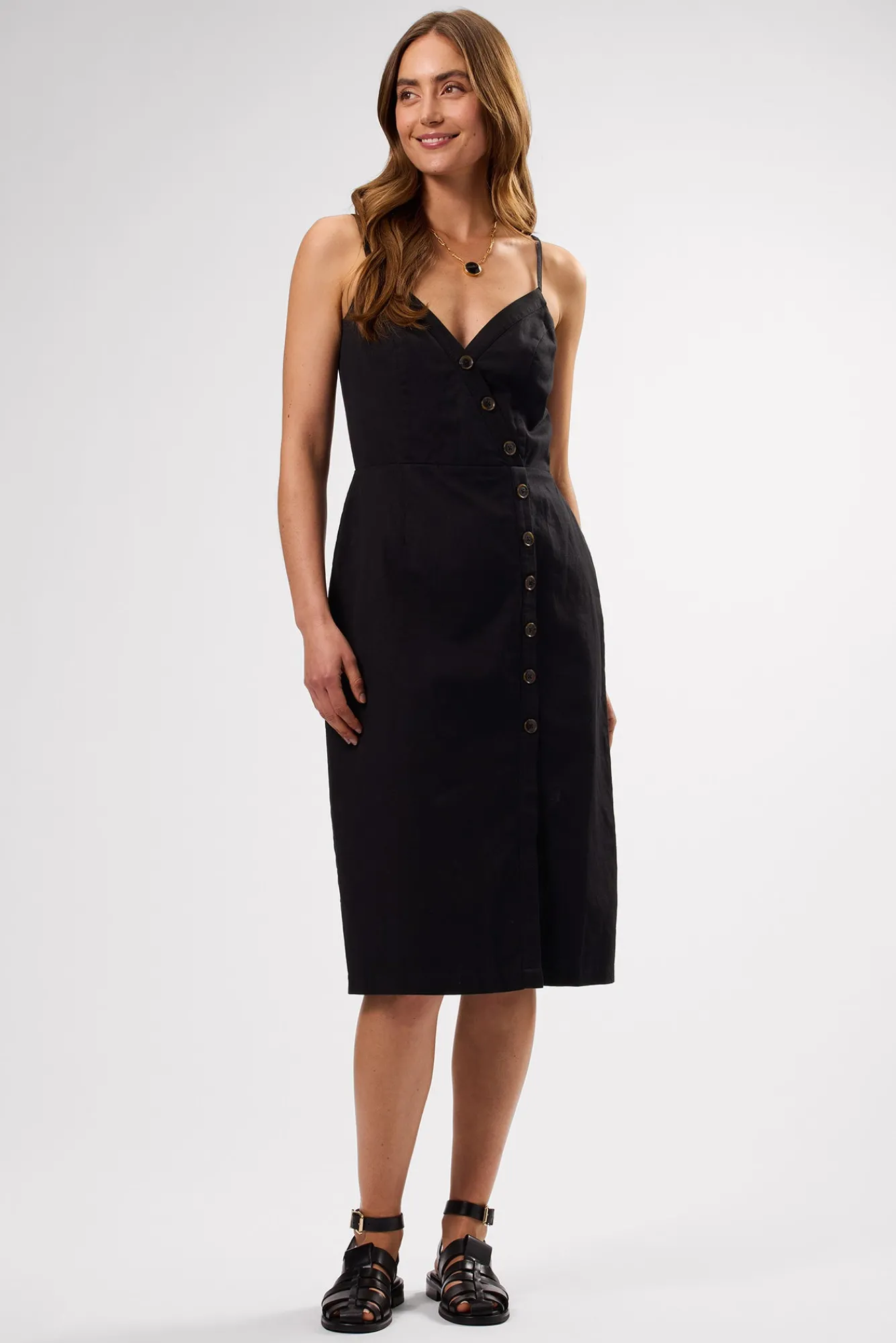 Amour Vert Lila Cotton Linen Dress- Dresses|Clearance