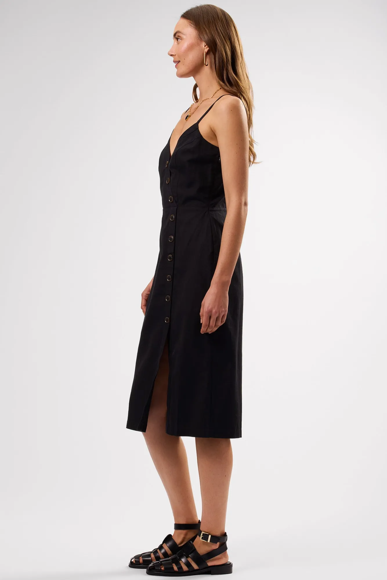 Amour Vert Lila Cotton Linen Dress- Dresses|Clearance