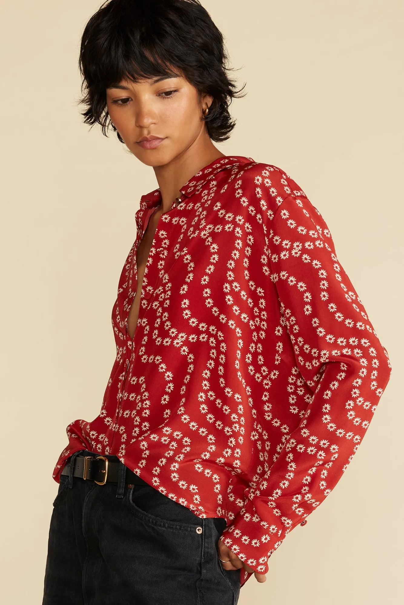 Amour Vert Bixby Washable Silk Blouse- Tops|Blouses & Shirts