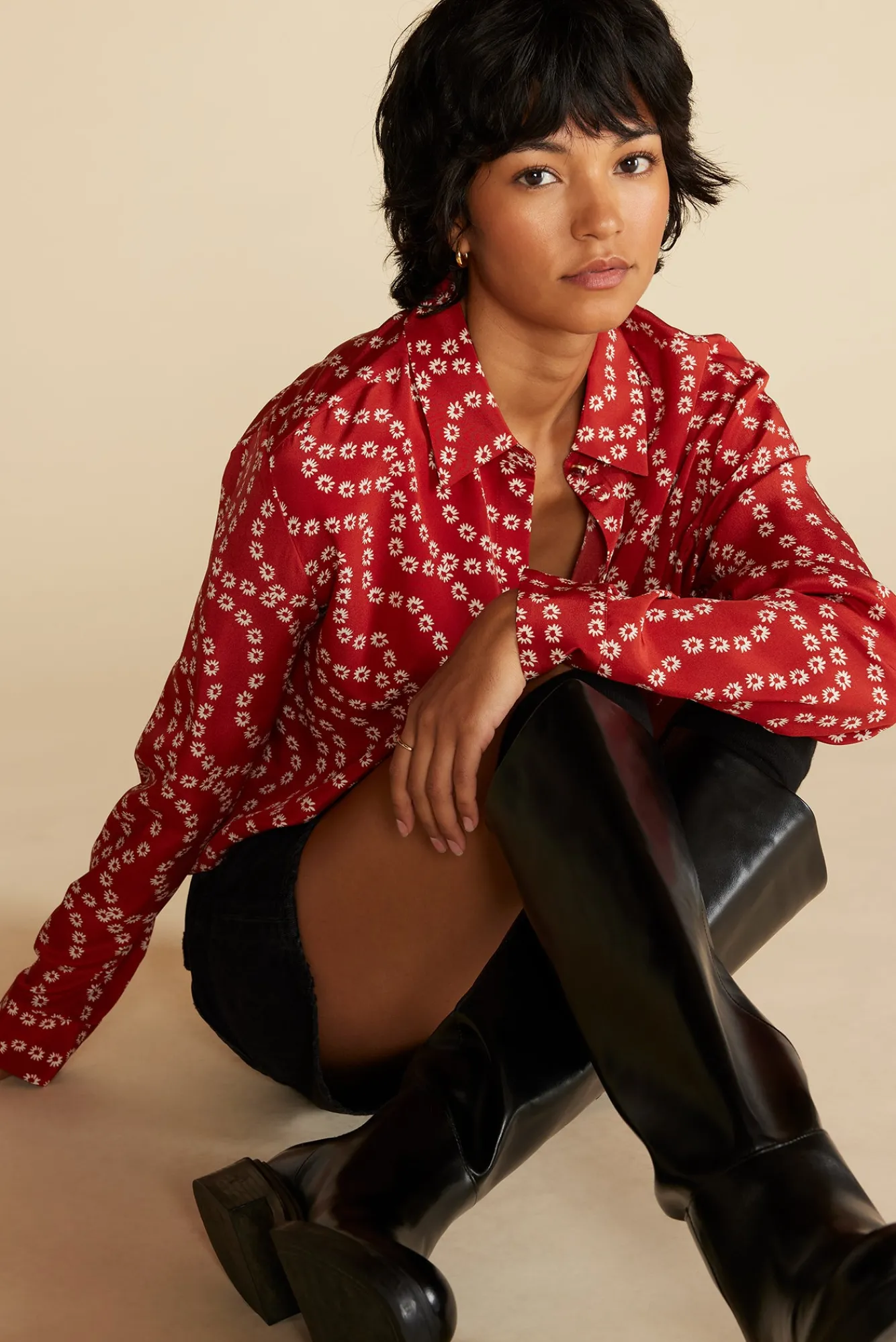 Amour Vert Bixby Washable Silk Blouse- Tops|Blouses & Shirts