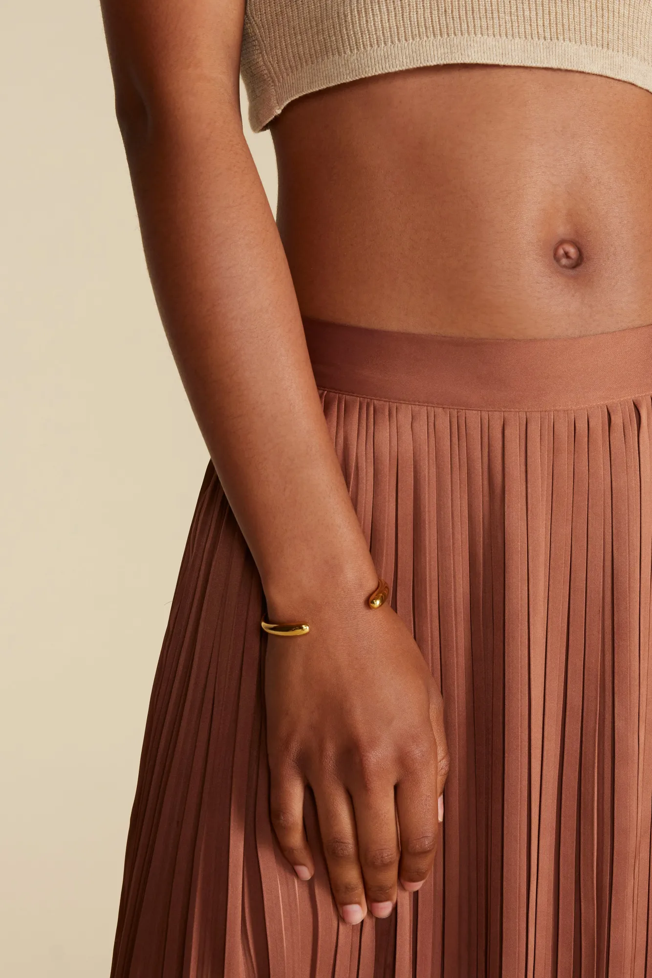 Amour Vert Blaze Pleated Recycled Sateen Skirt- Skirts|Clearance