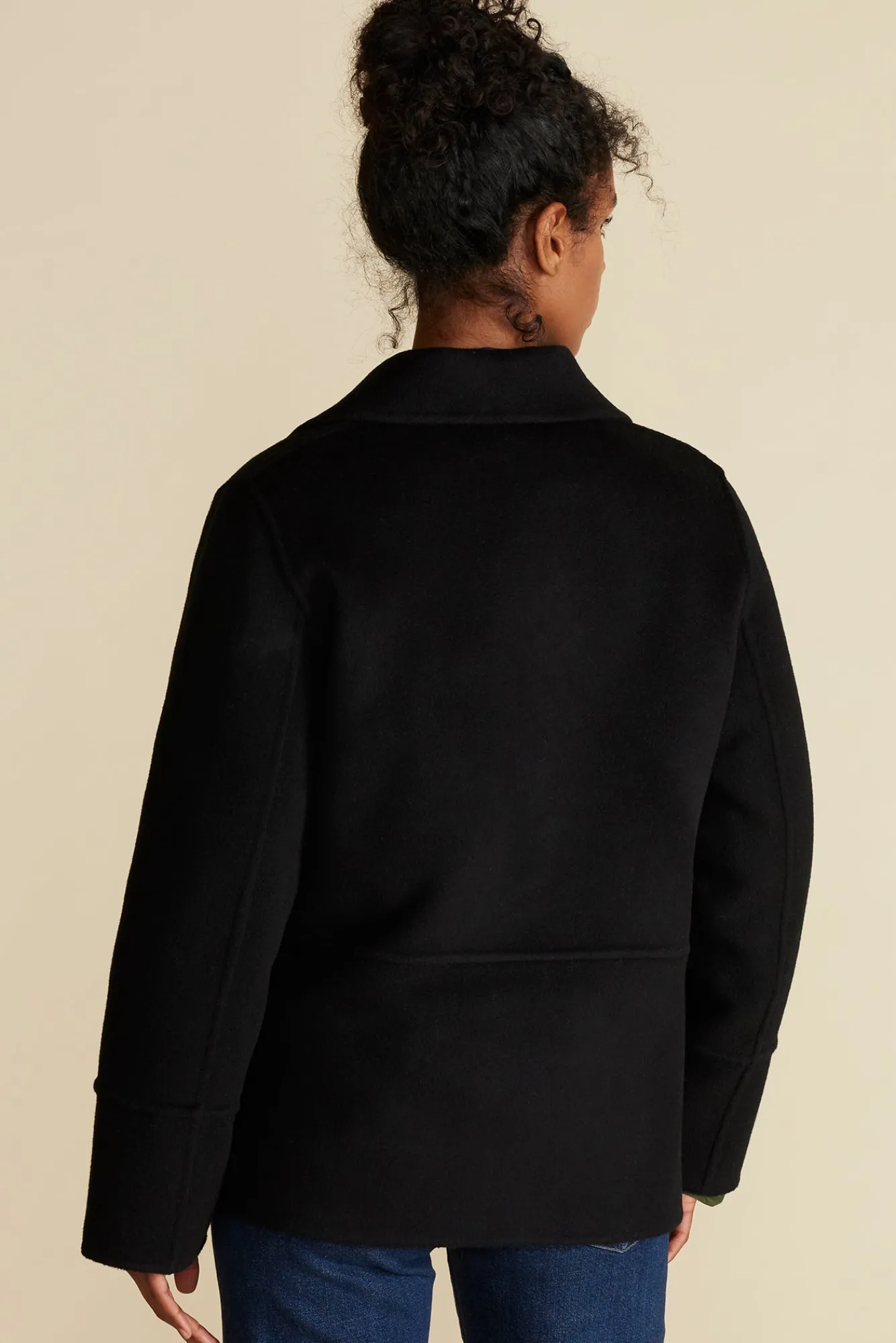 Amour Vert Marcel Wool Pea Coat- Jackets & Outerwear|Clearance