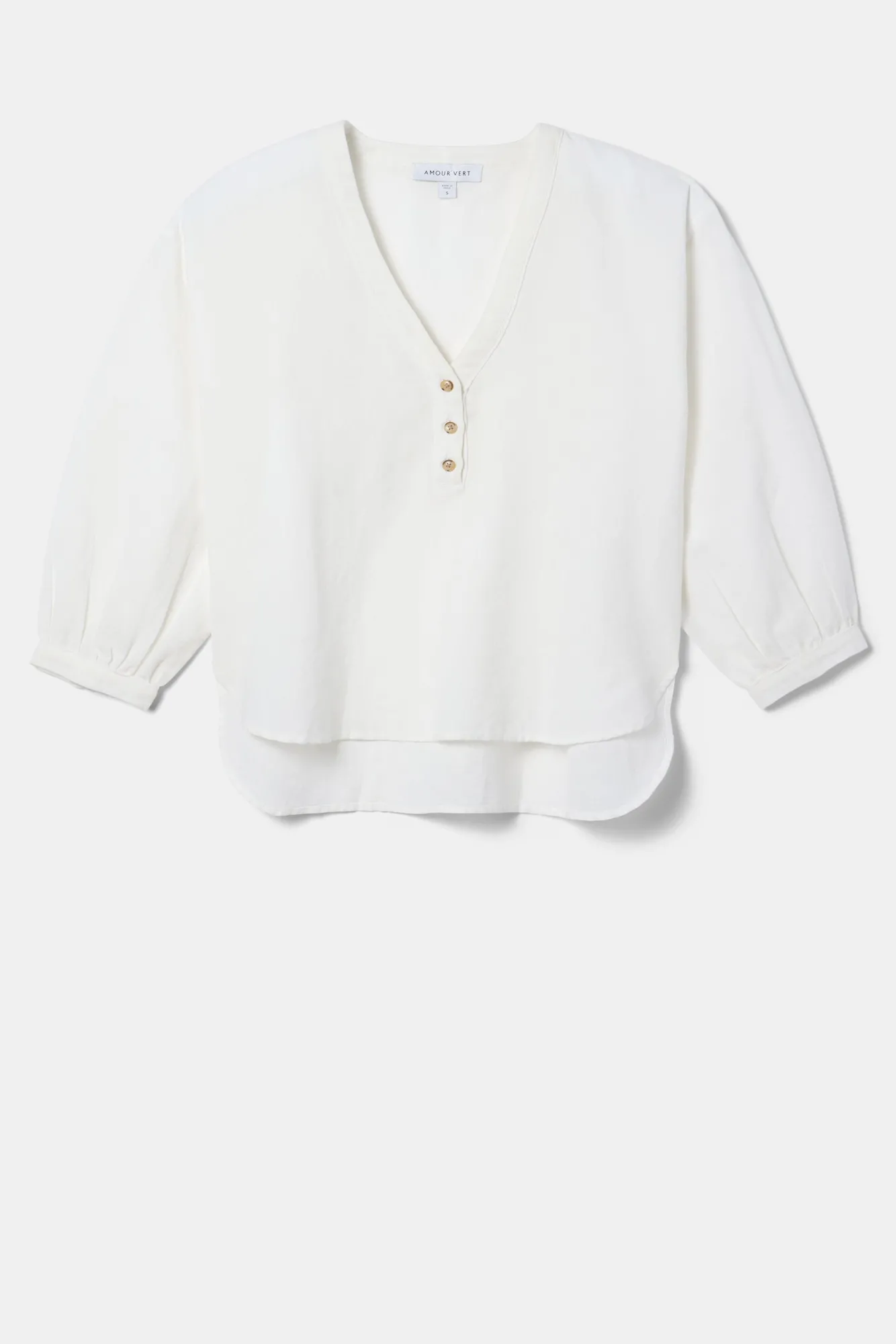 Amour Vert Esme Cotton Linen Blouse- Tops|Clearance