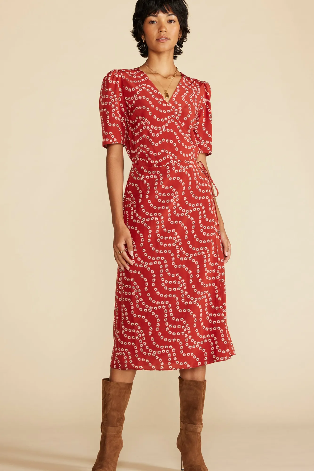 Amour Vert Nicolette Washable Silk Dress- Dresses