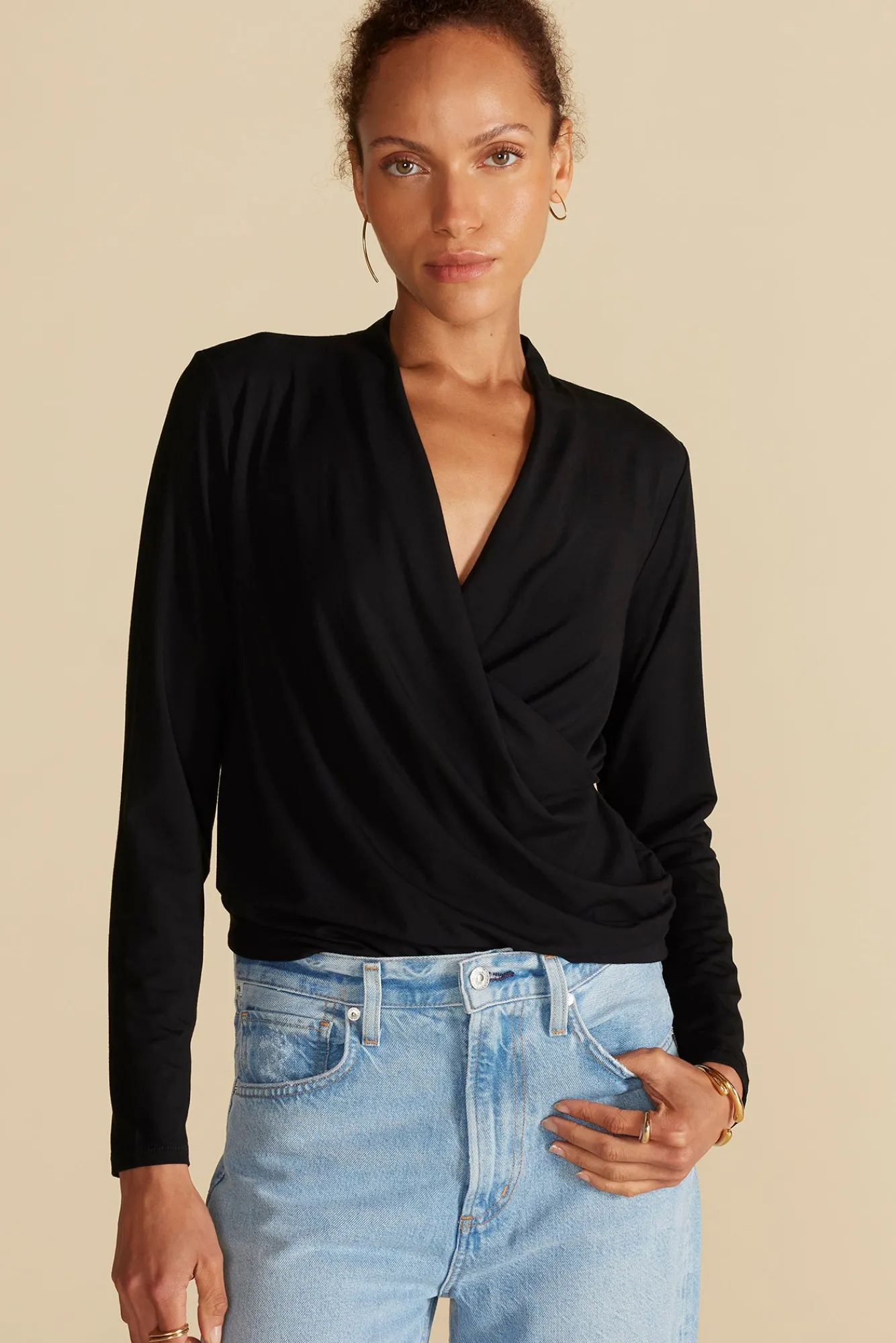 Amour Vert Calais Bamboo Knit Blouse- Blouses & Shirts|Tops