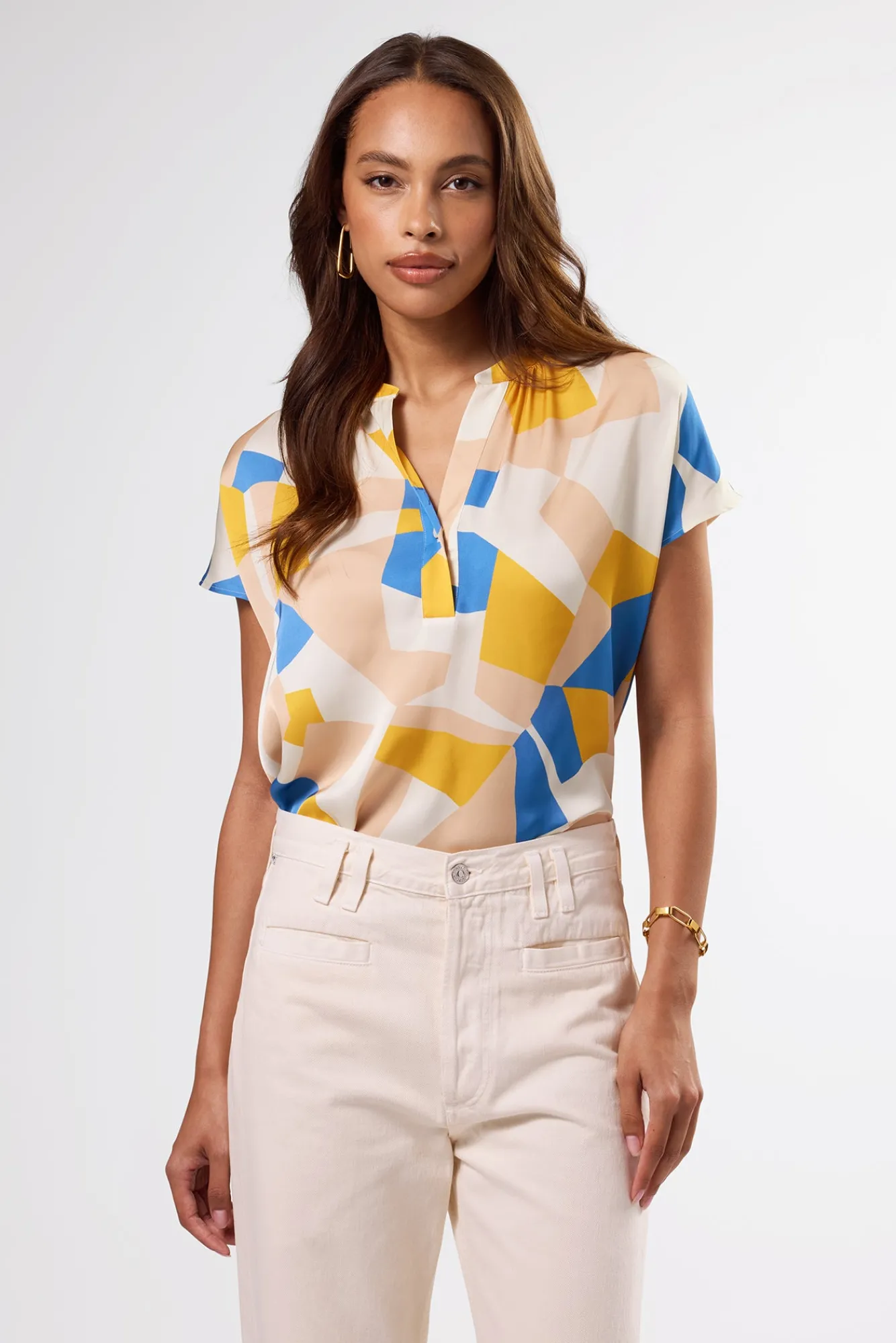 Amour Vert Renata Recycled Sateen Blouse- Tops|Clearance