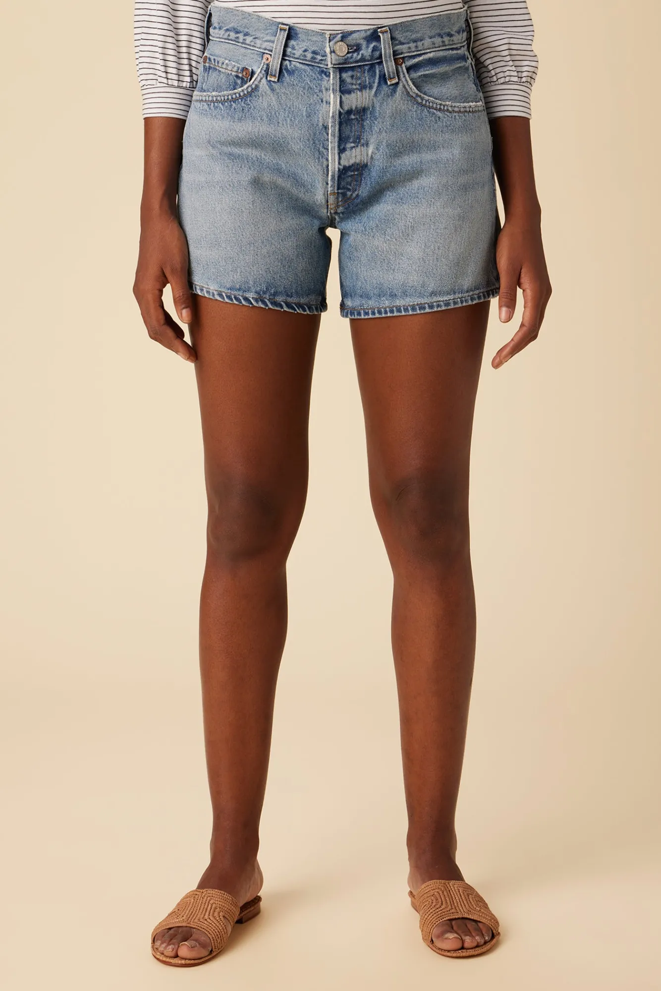Amour Vert AGOLDE Parker Long Denim Short- Clearance