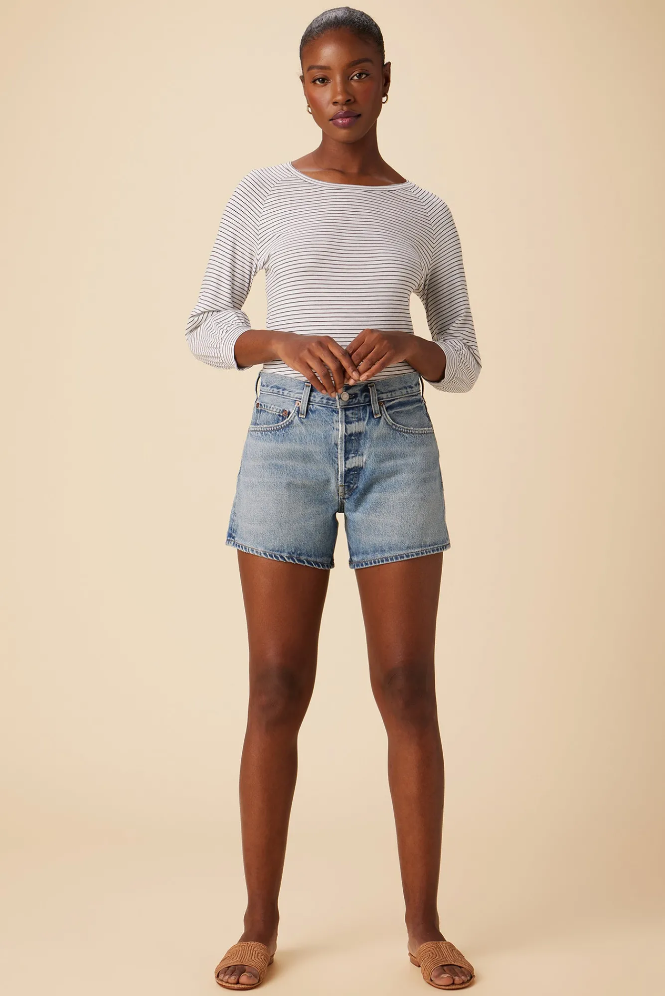 Amour Vert AGOLDE Parker Long Denim Short- Clearance