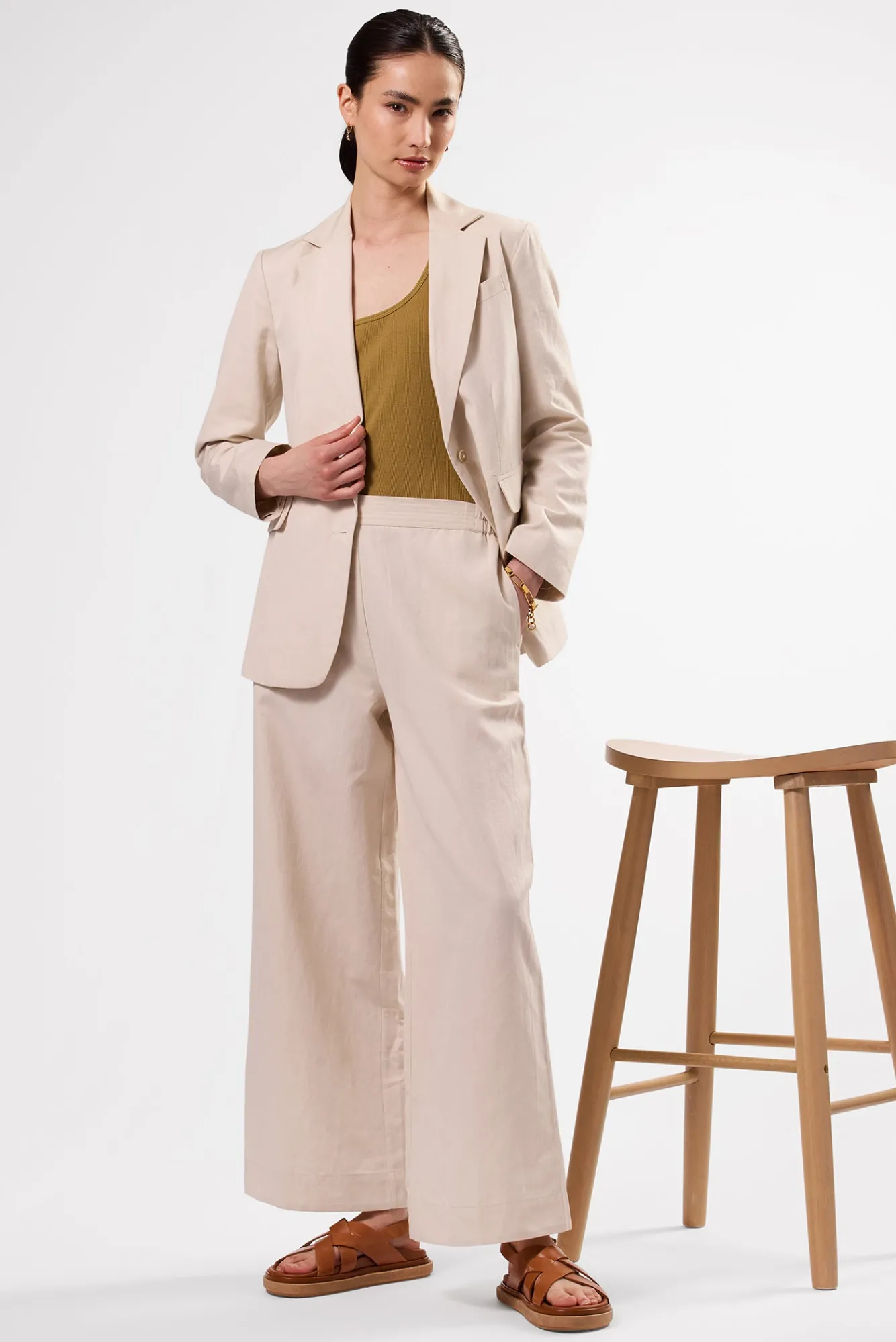 Amour Vert Malia Cotton Linen Pant- Clearance
