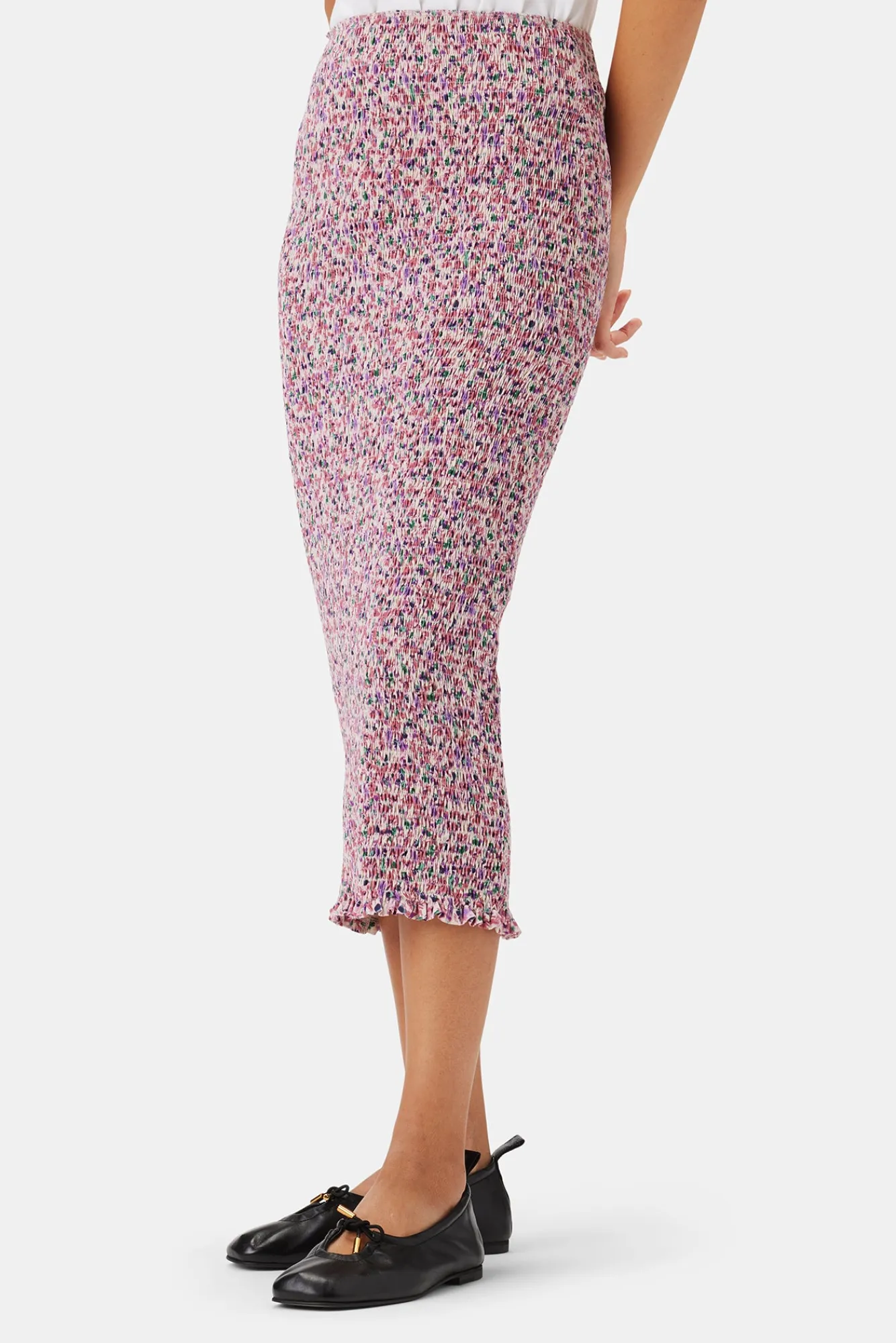 Amour Vert Eunice Smocked Skirt- Skirts|Clearance