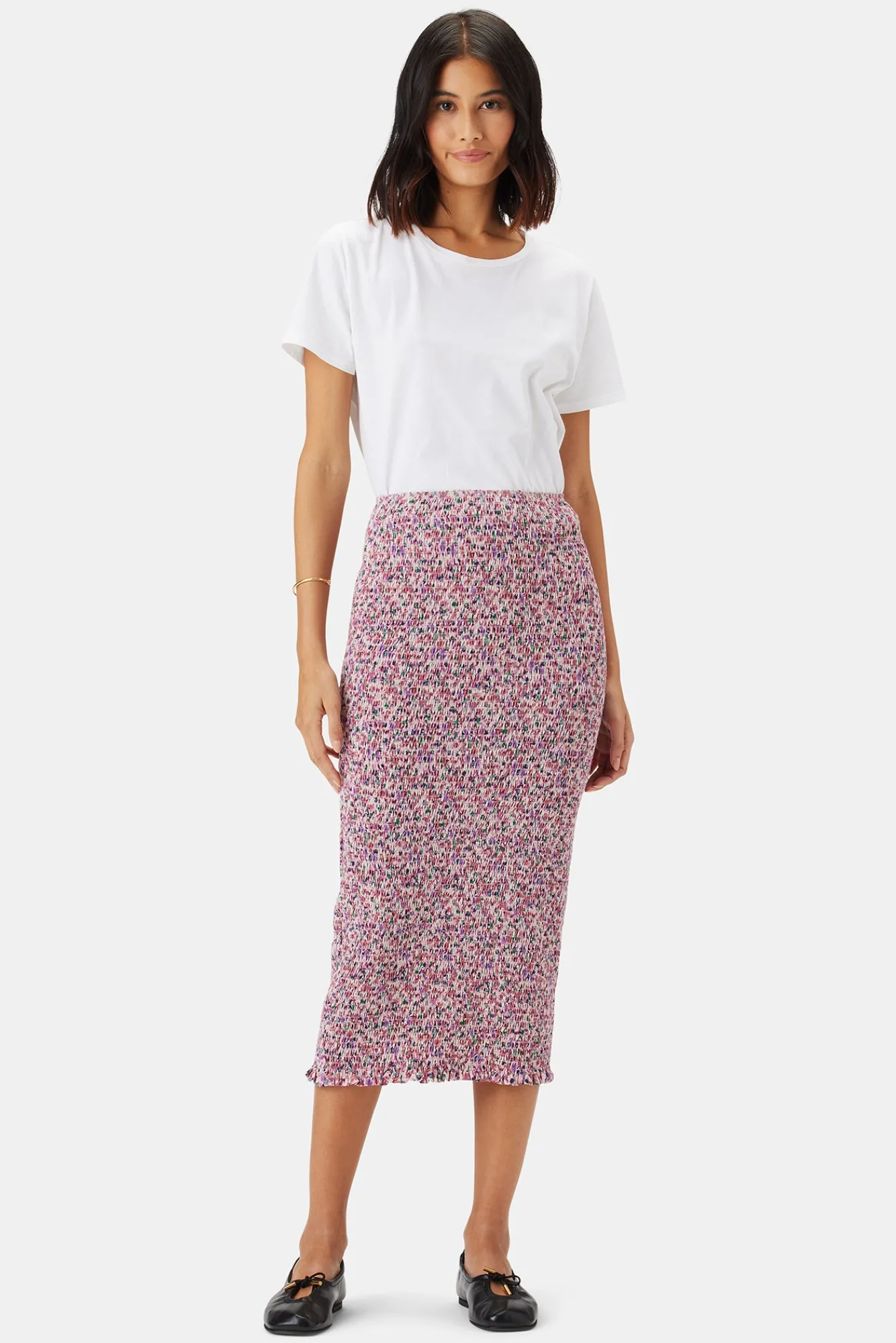 Amour Vert Eunice Smocked Skirt- Skirts|Clearance