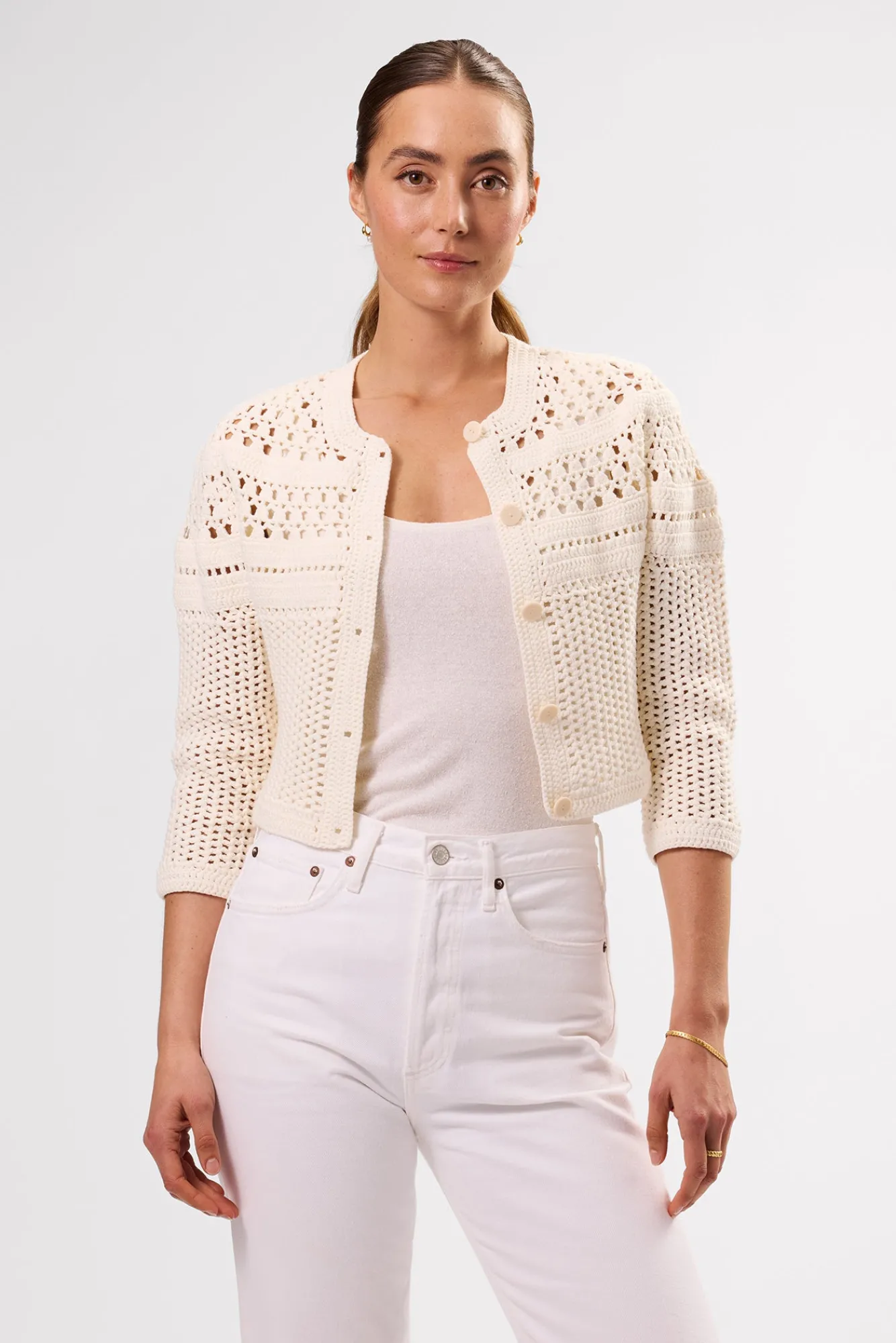 Amour Vert Crochet Cardigan- Sweaters & Cardigans|Clearance