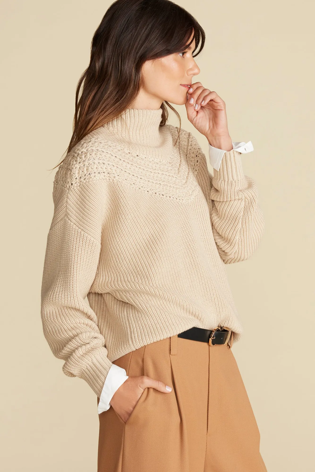 Amour Vert Monet Cotton Merino Sweater- Sweaters & Cardigans