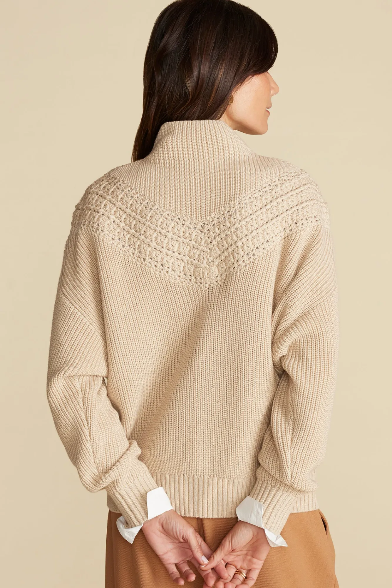 Amour Vert Monet Cotton Merino Sweater- Sweaters & Cardigans