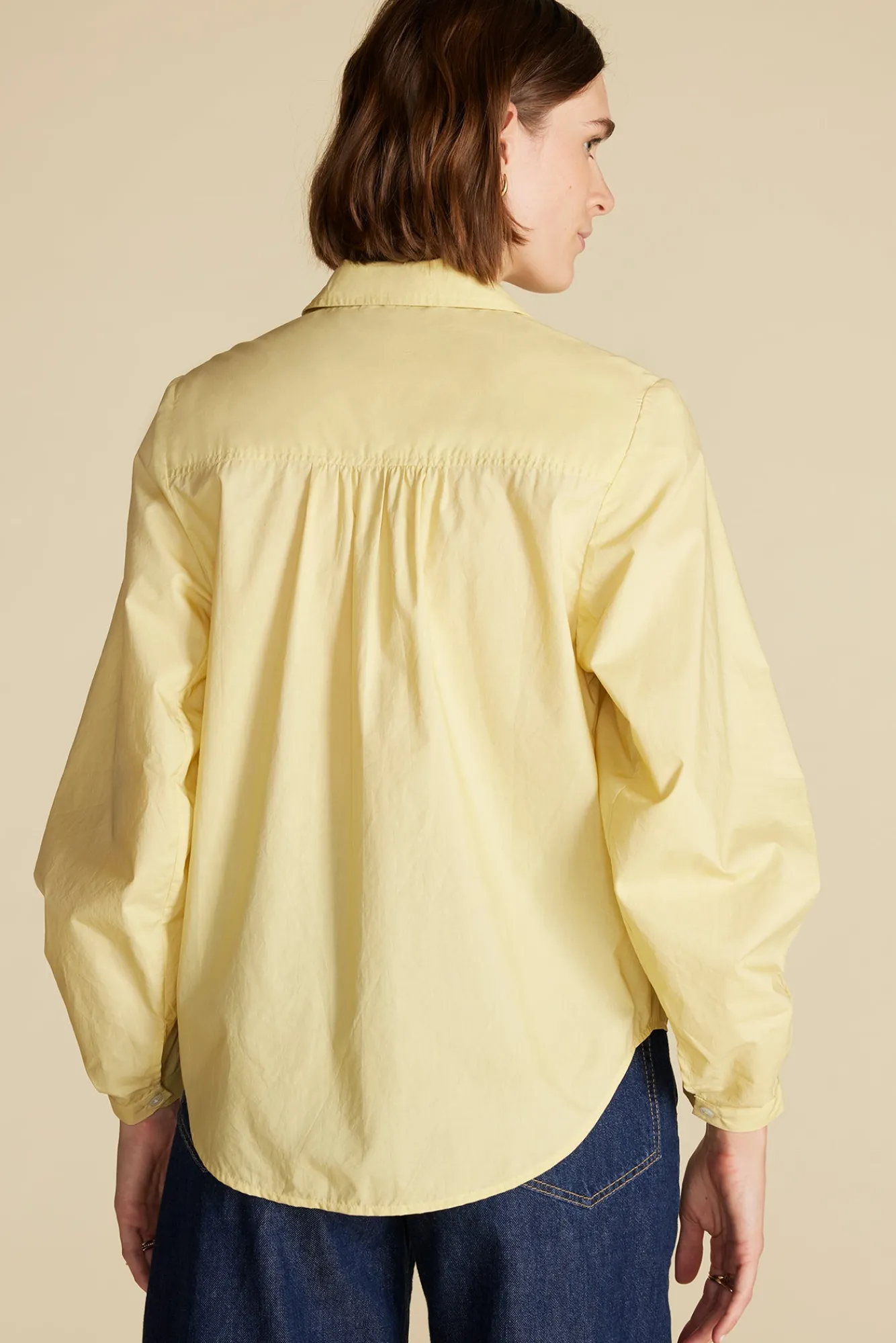 Amour Vert Averi Pleated Poplin Blouse- Blouses & Shirts|Tops