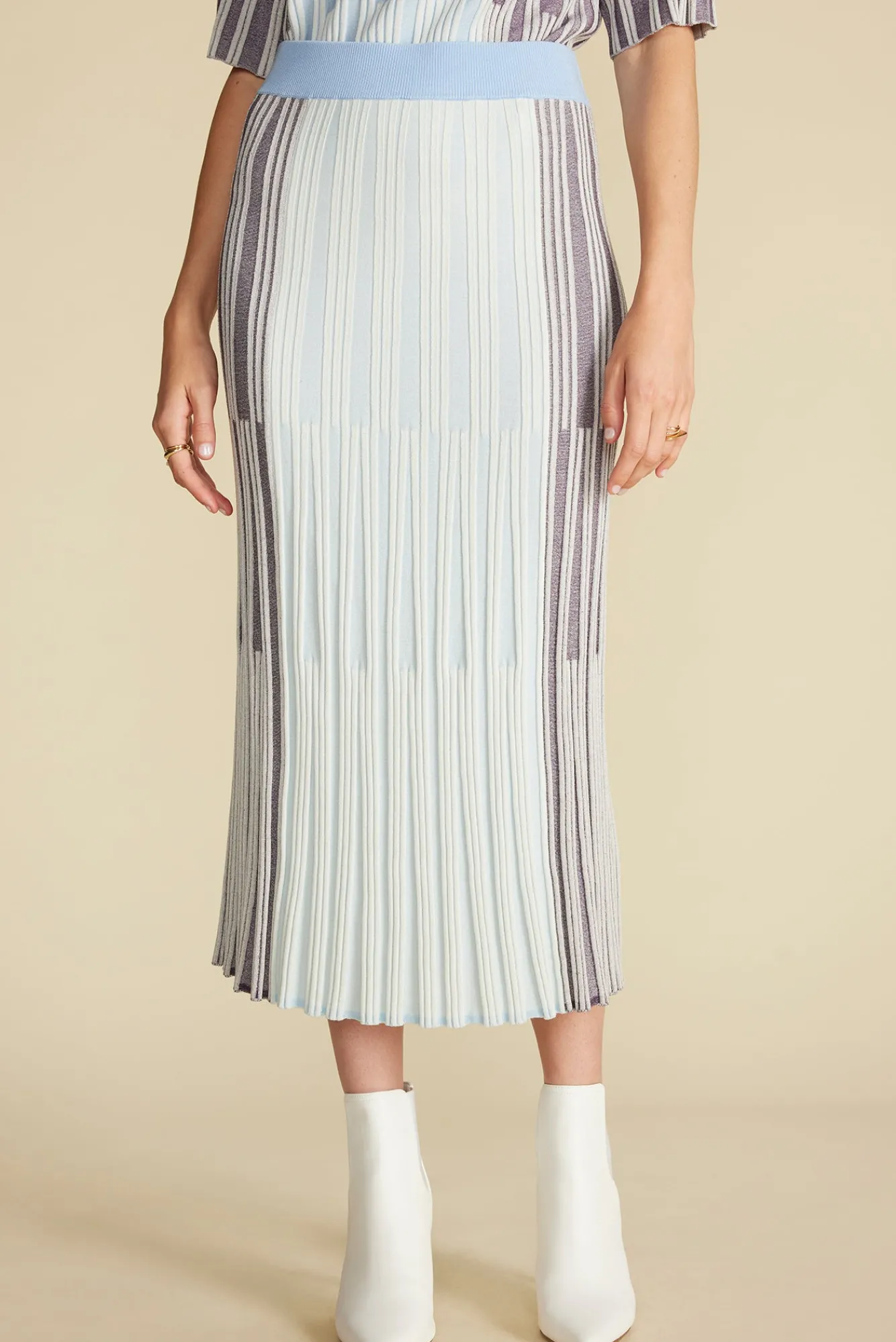 Amour Vert Cerise Knit Midi Skirt- Skirts|Clearance