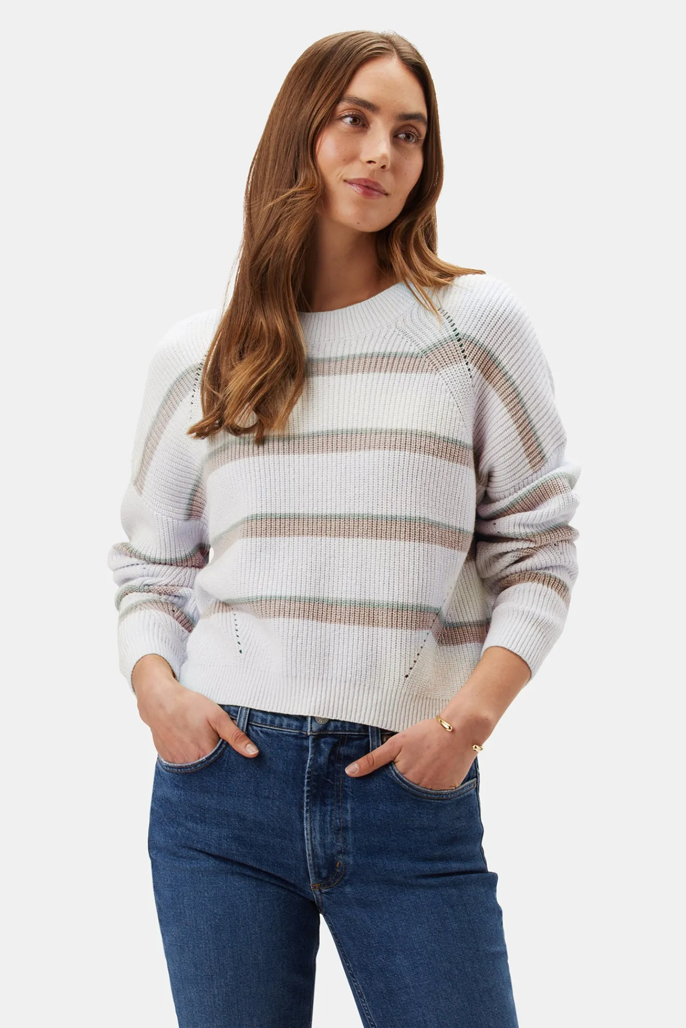 Amour Vert Emma Striped Sweater- Sweaters & Cardigans|Clearance