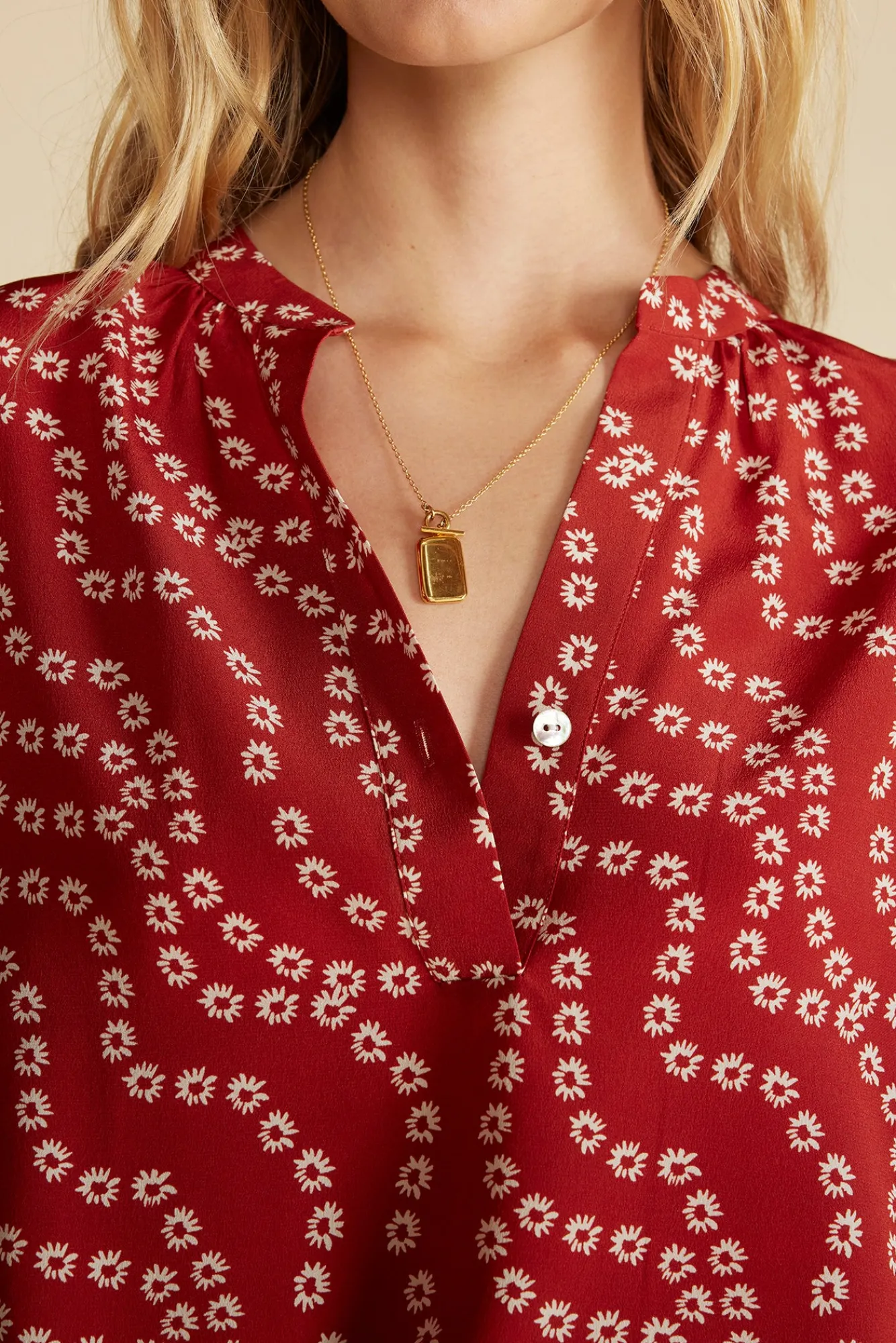 Amour Vert Renata Washable Silk Blouse- Tops|Blouses & Shirts