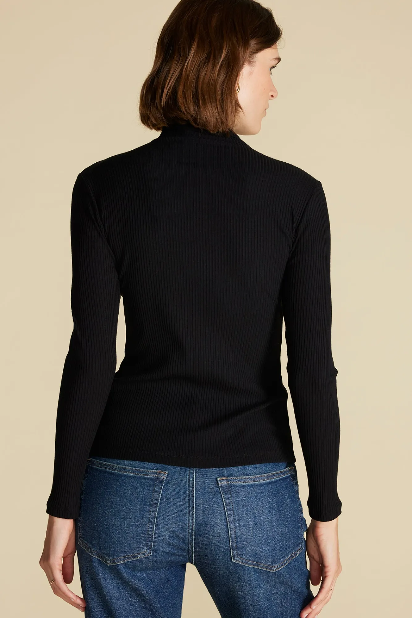 Amour Vert Lux Paris Rib Turtleneck- Tops